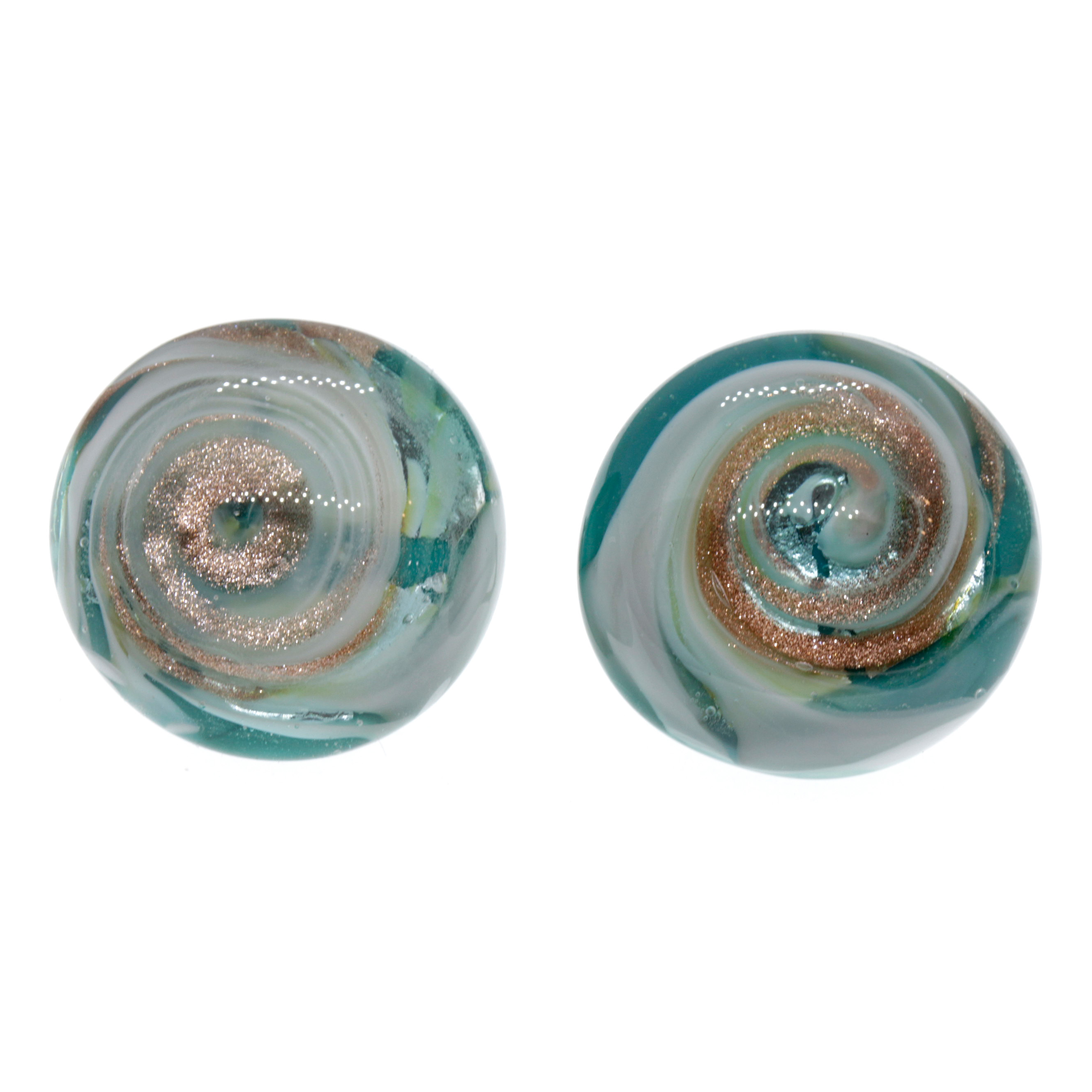 Feiner Murano Glas Ohrclip Model "Malaga" - türkis silber