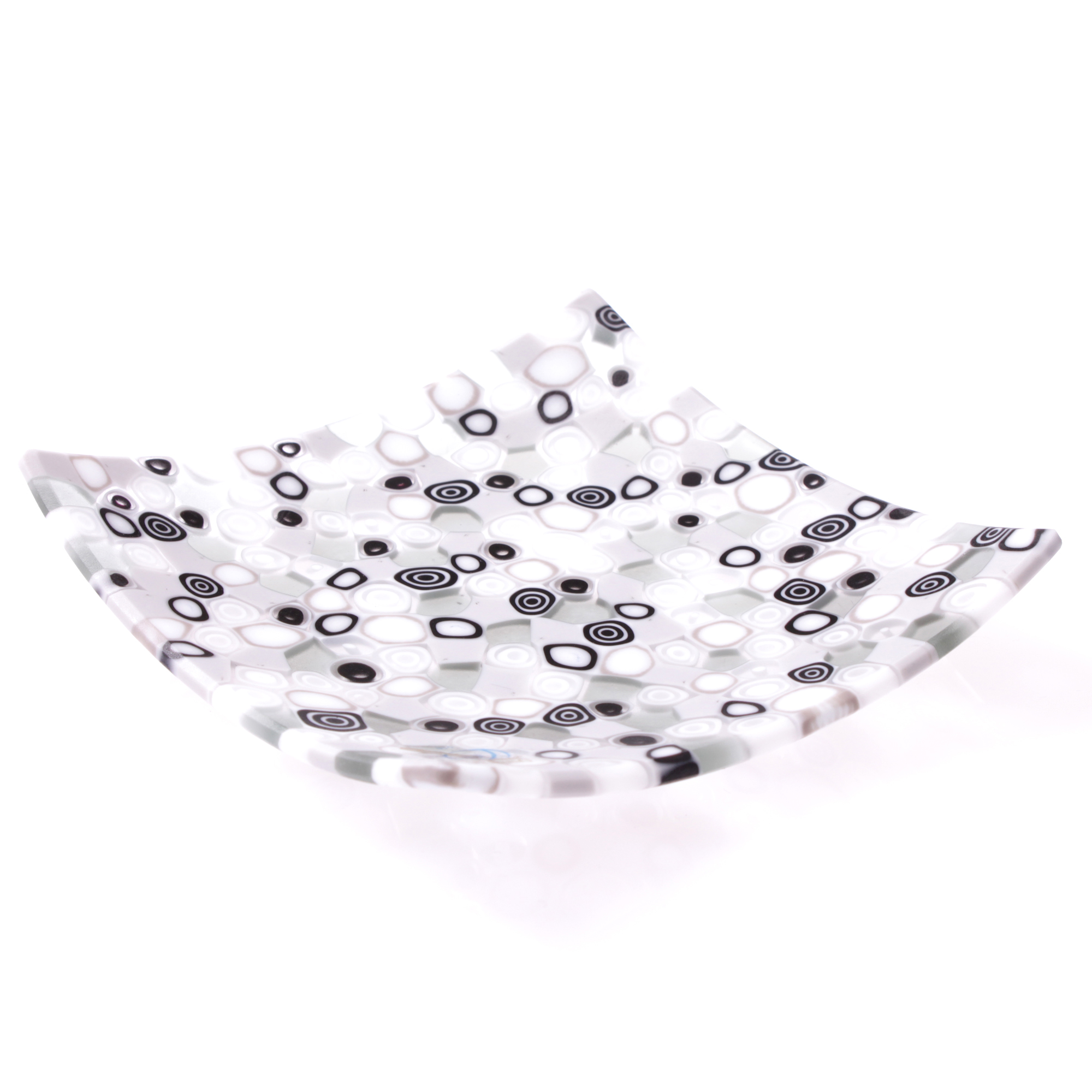 Murano Glas Schalen Kollektion "Lippi"-schwarz-weiss