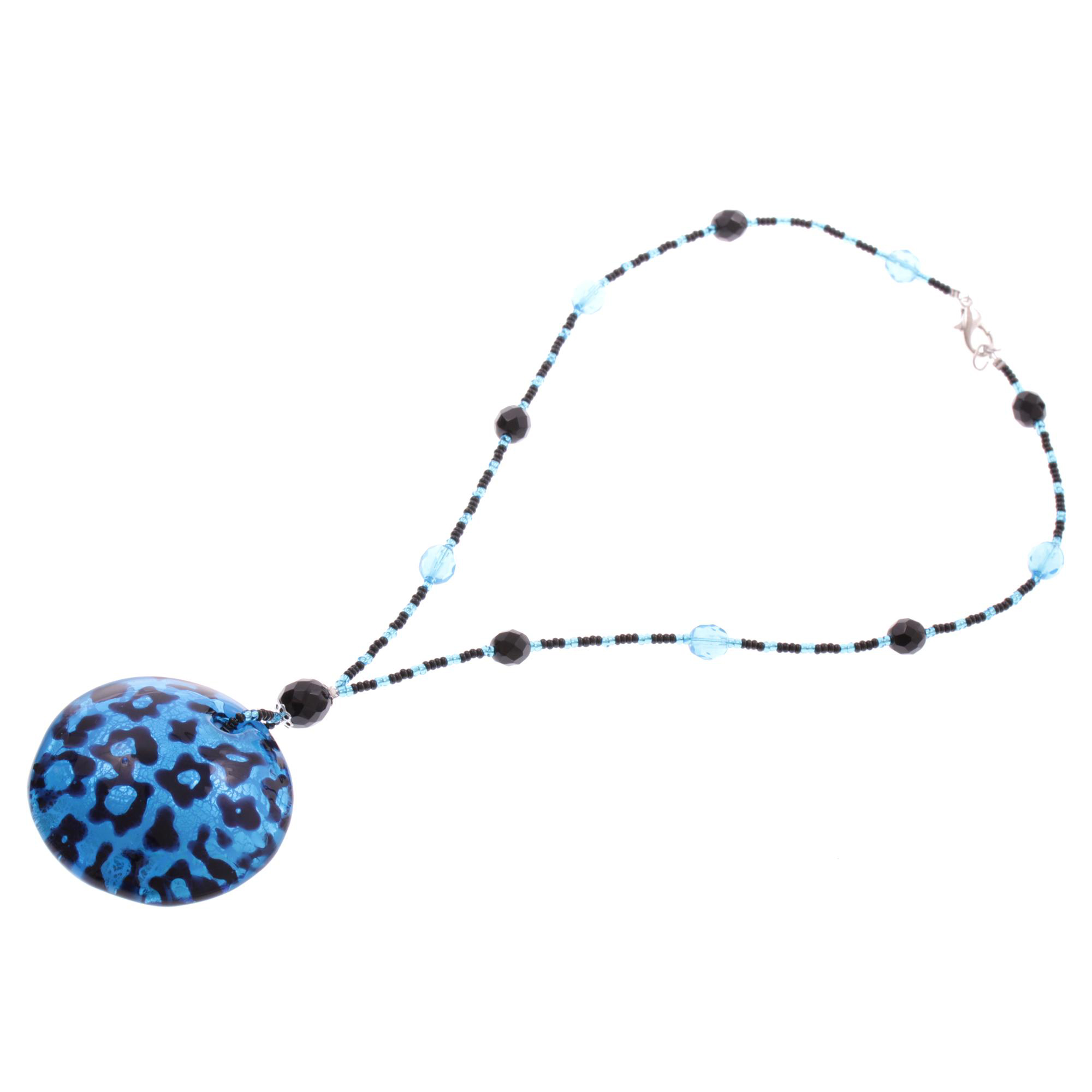 Wunderschönes Collier "Bacino" Murano Glas Halsschmuck-blau