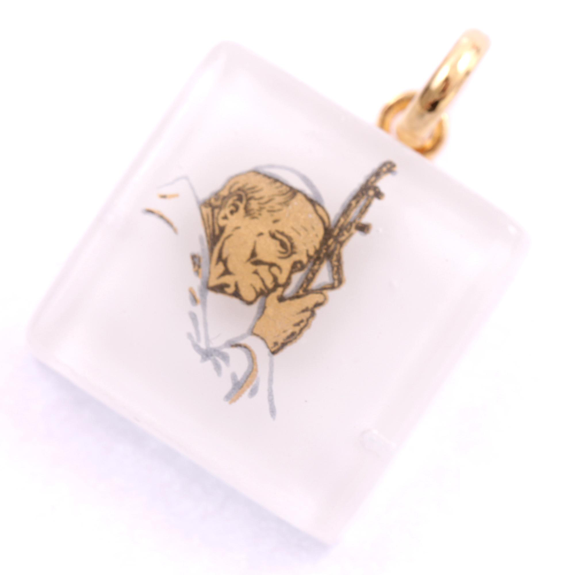 Exklusiver Papstanhänger aus Murano Glas "Papa II"-weiss Exklusiver Papstanhänger aus Murano Glas "Papa II"-weiss