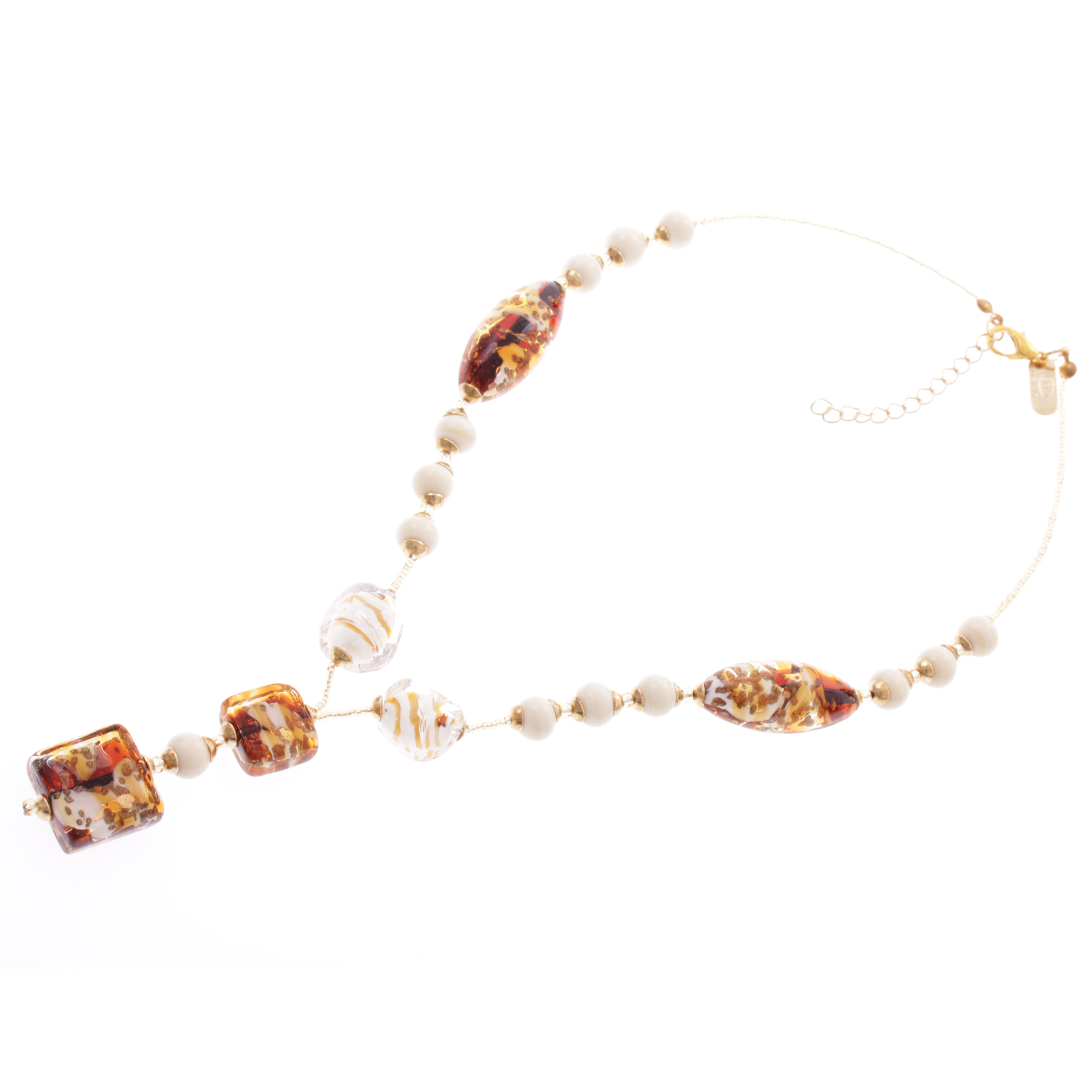 Murano Glas Collier "Ambra" bernsteinfarben