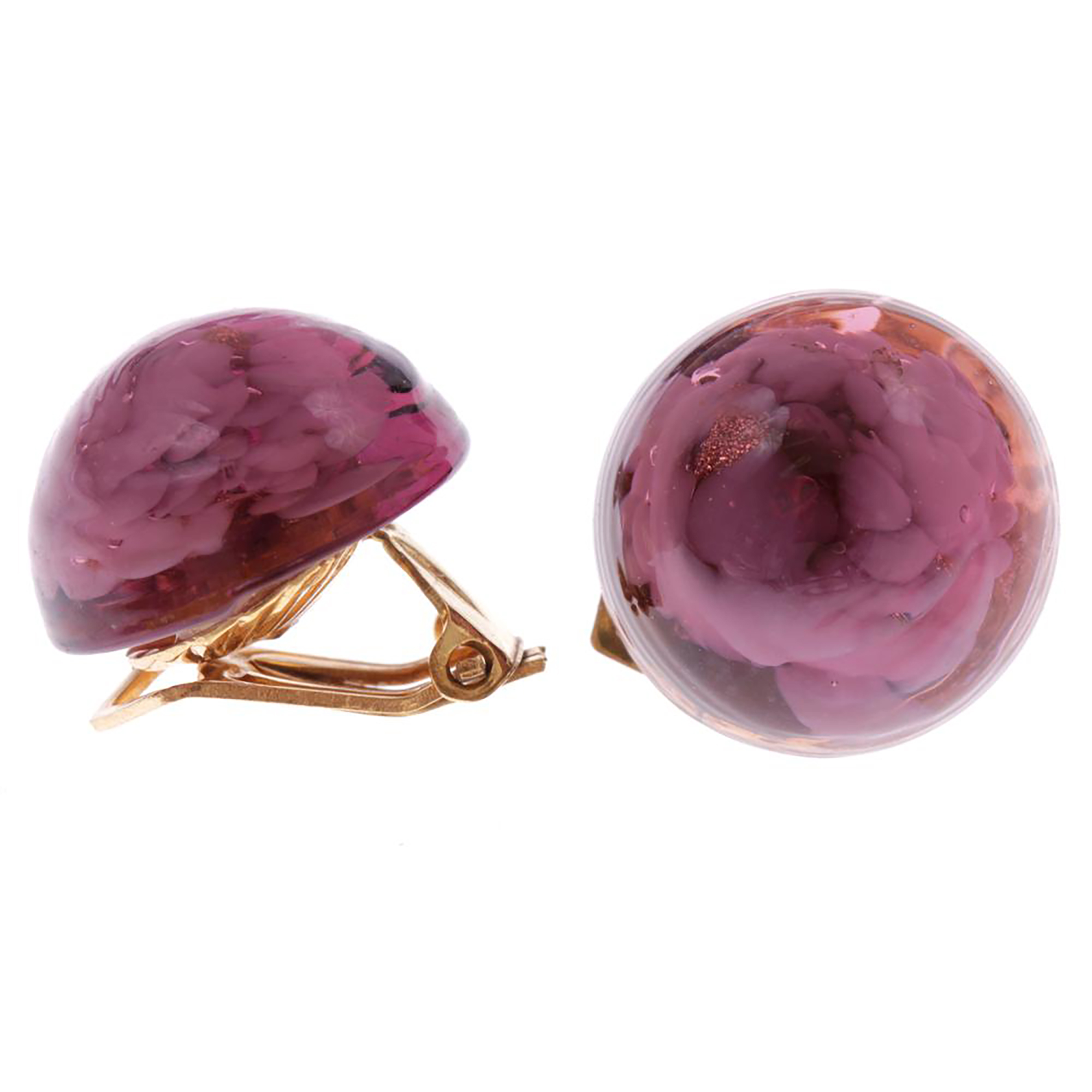 Ohrclip "Lucy" Murano Glas Ohrschmuck-amethist