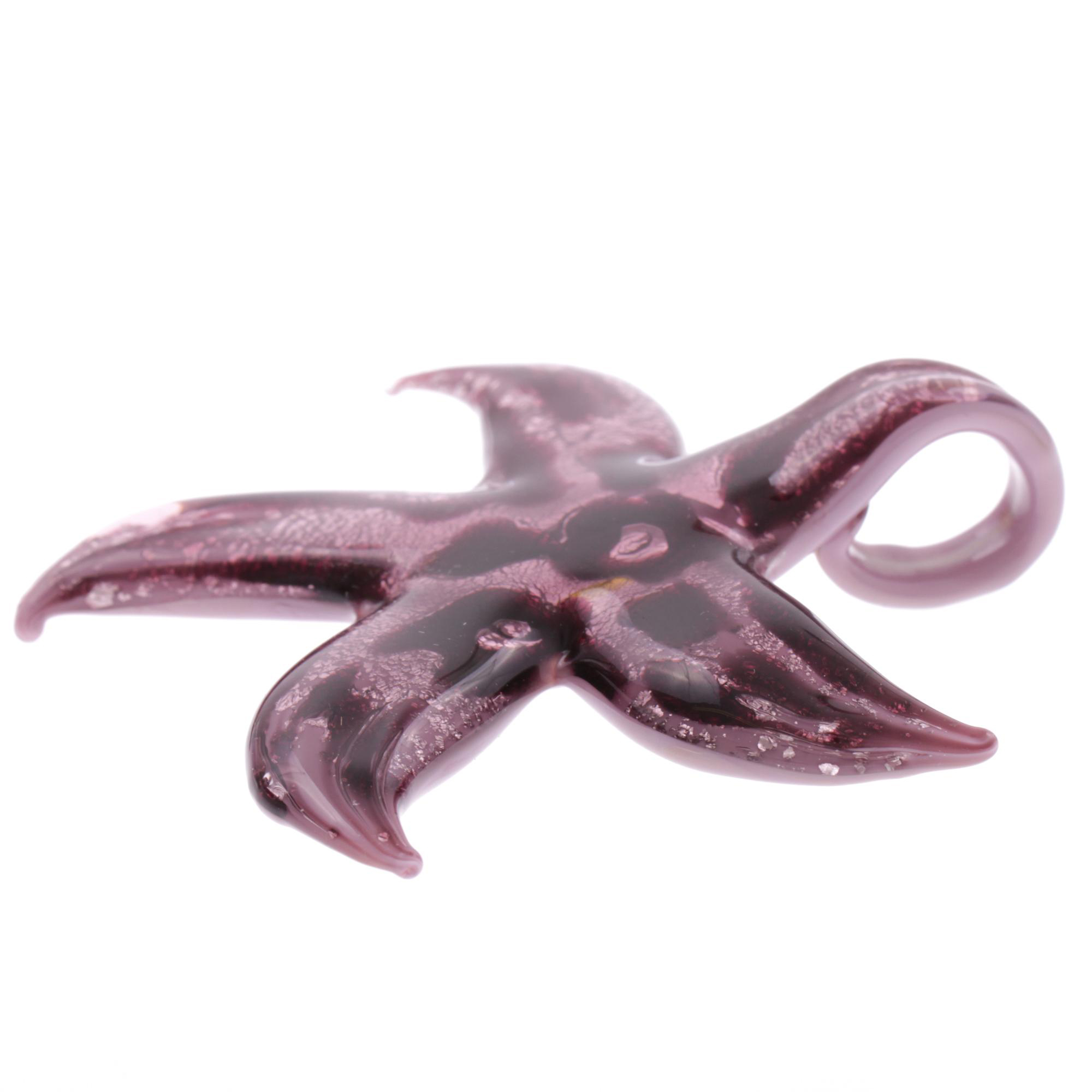 Murano Glas Seestern "Facella" Anhänger-lila schwarz