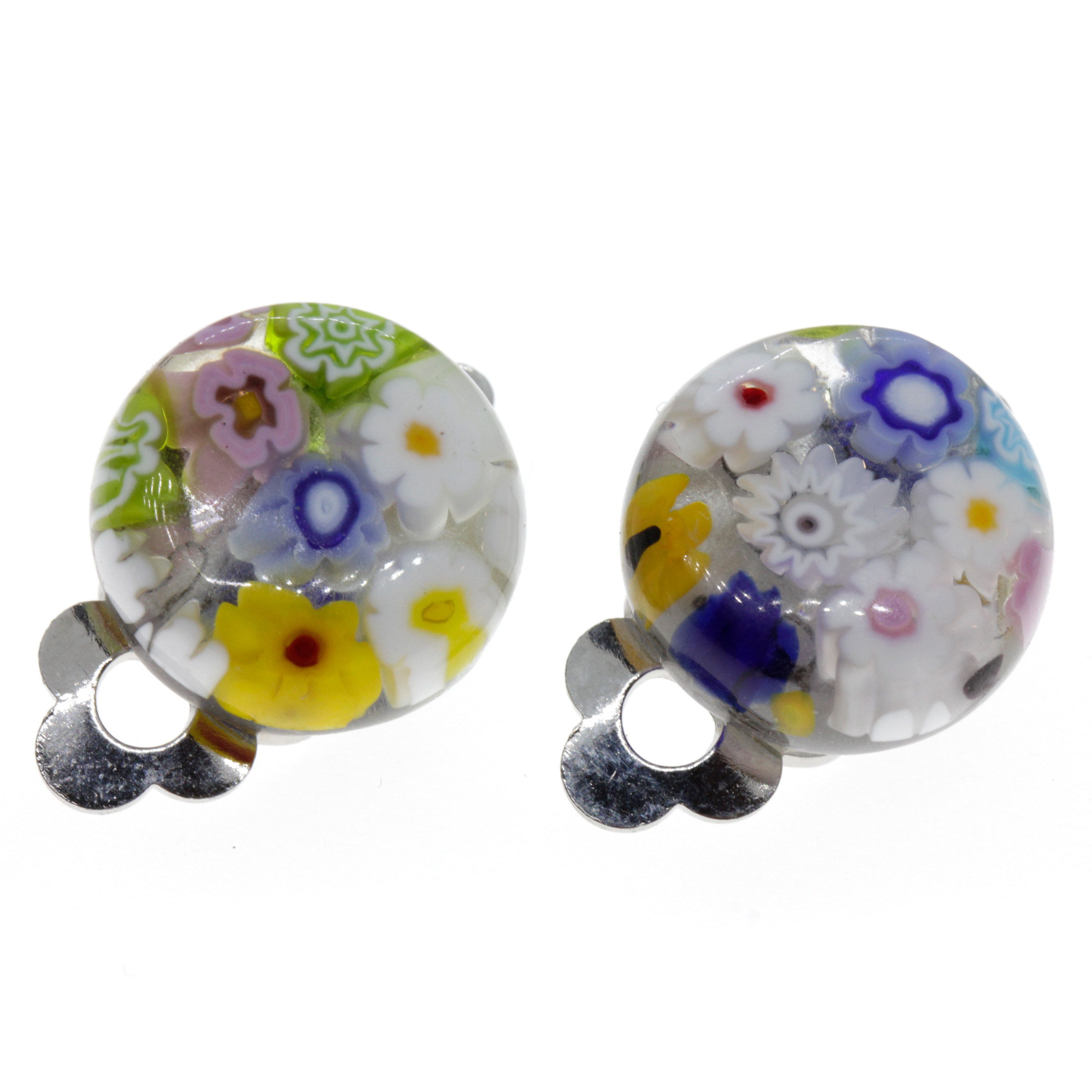 Girone Ohrclip Mille Fiori - bunt silber