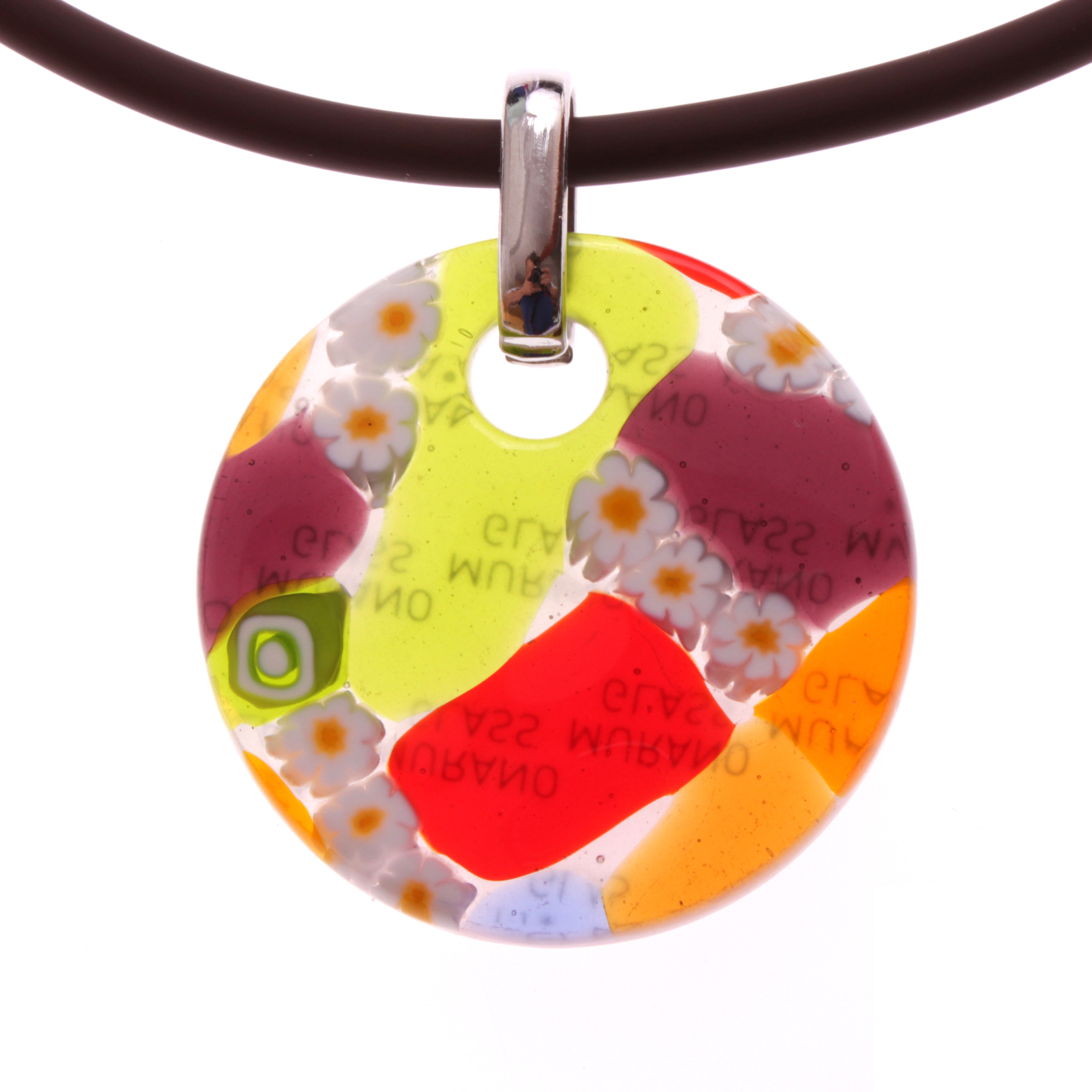 Kleines Mille Fiori Medaillon Model "Picco Abril" -bunt