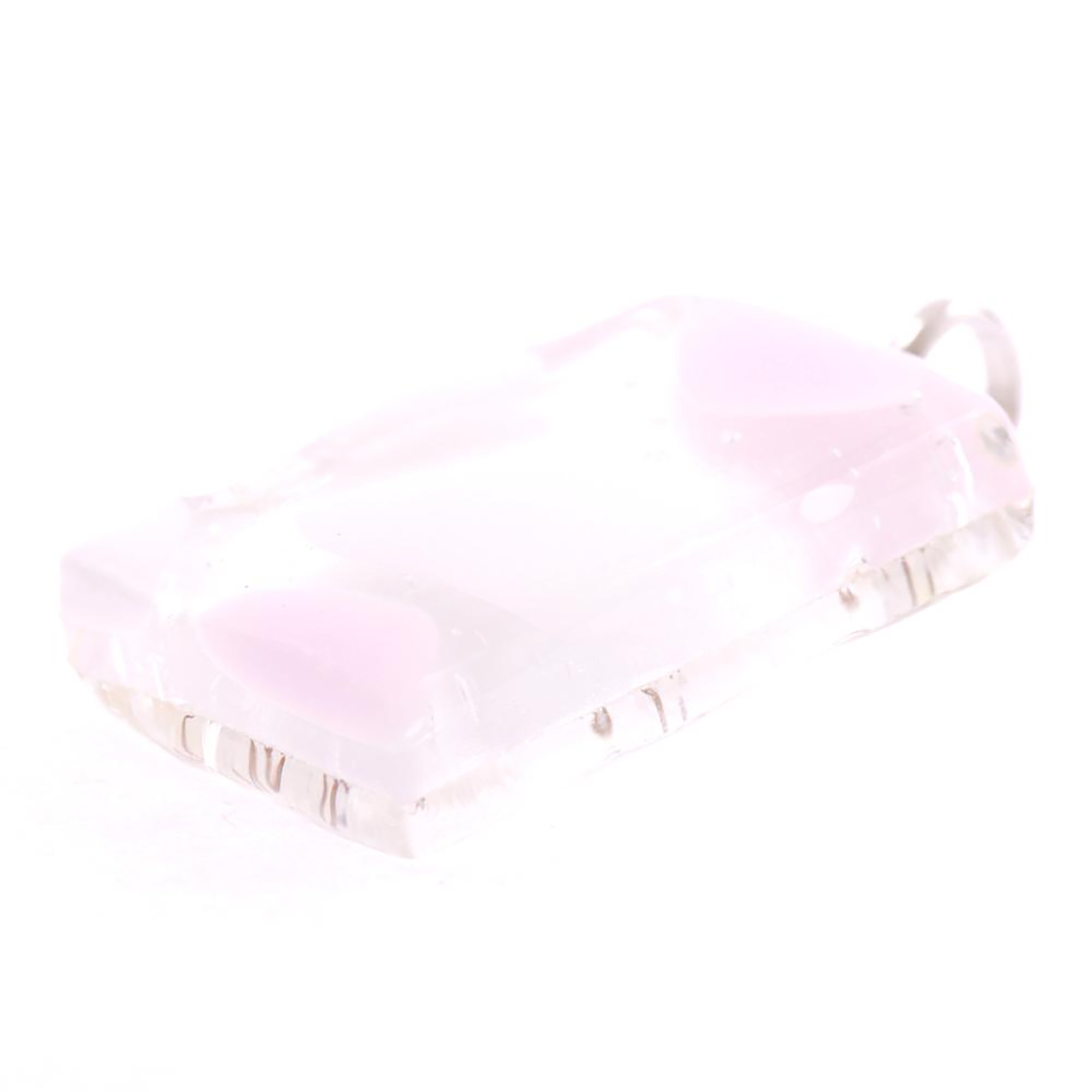 Rechteck Anhänger "Swan II" Murano Glas-rosa-weiß