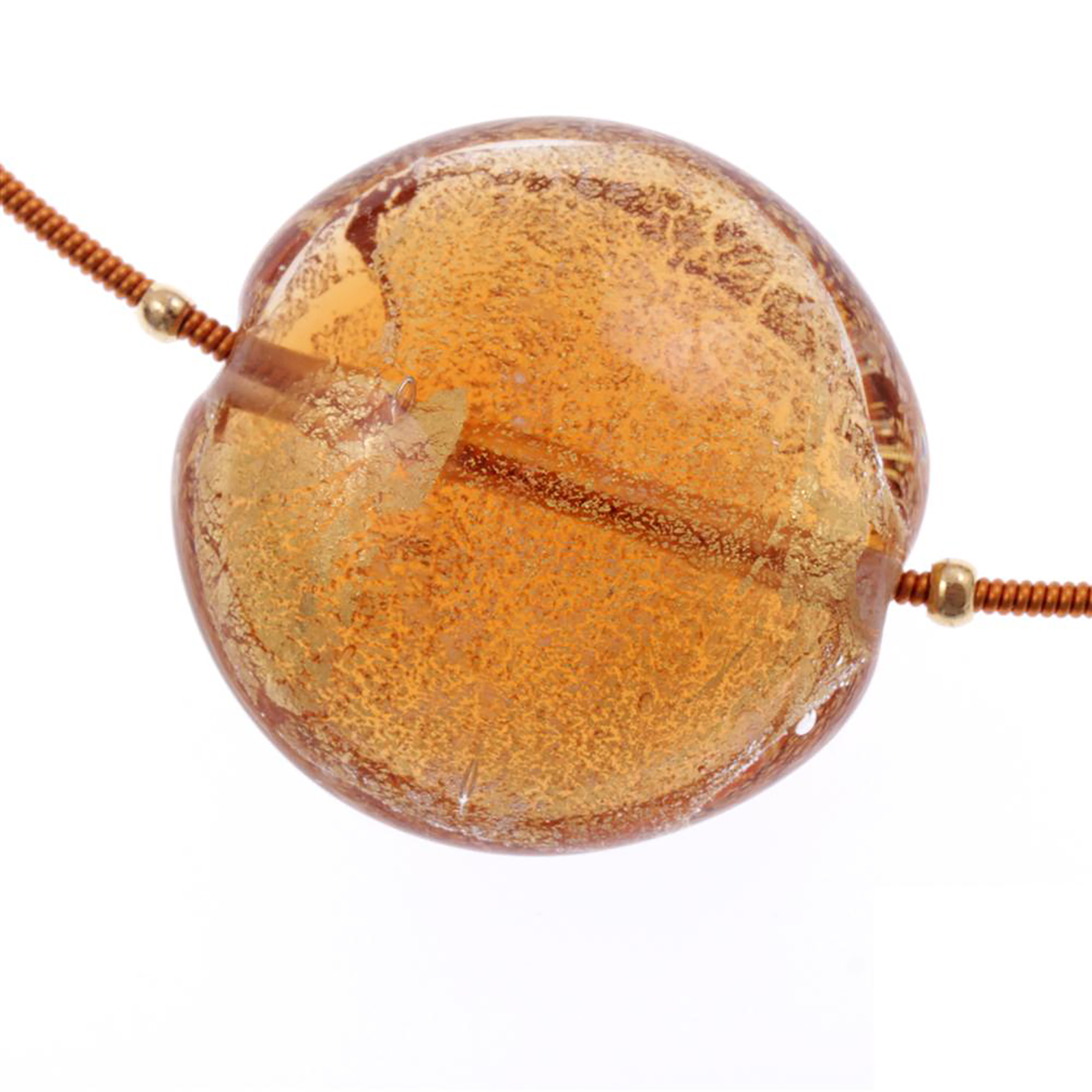 Murano Glas Collier "Cielo" -amber-gold