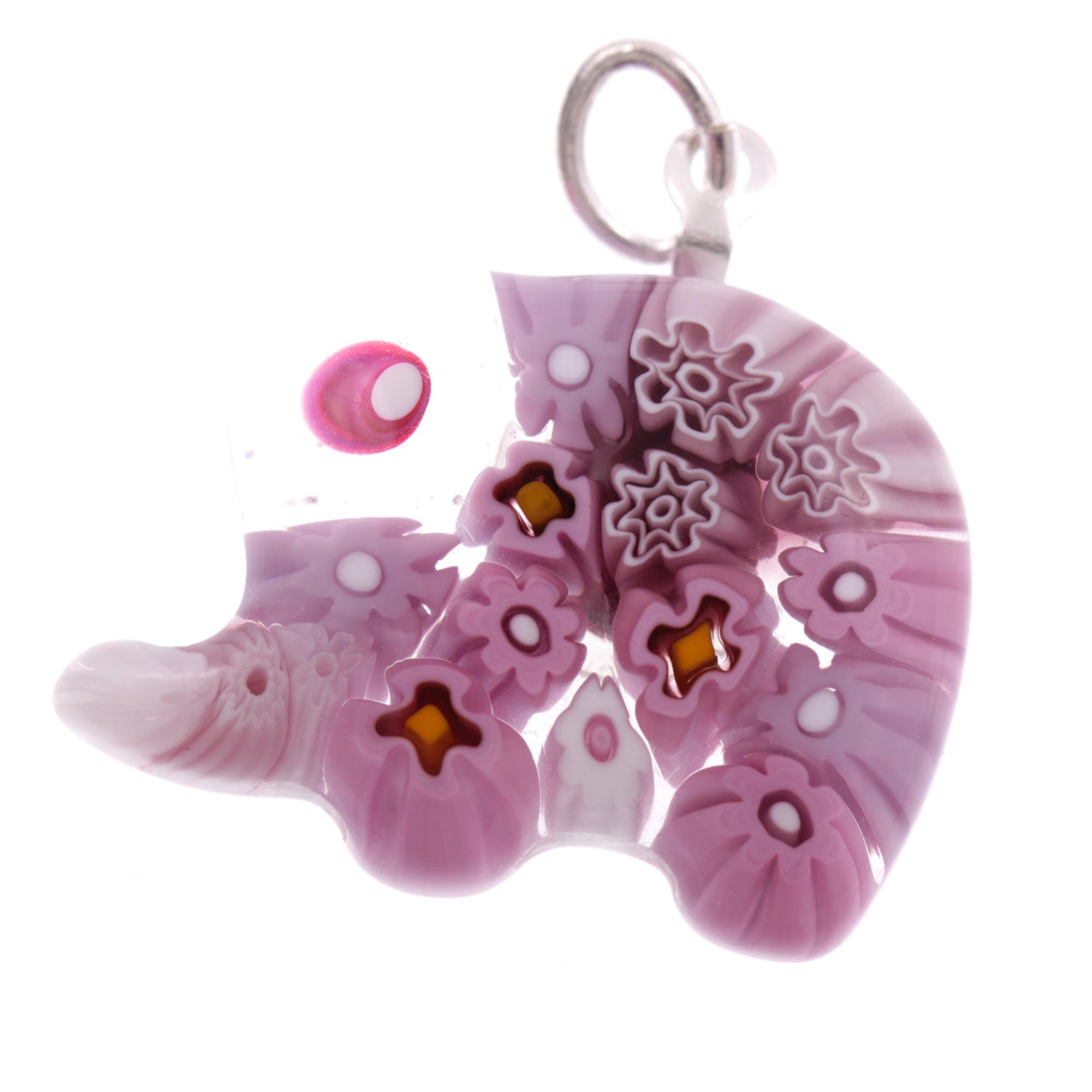 Mille Fiori Anhänger "Caballo" Murano Glas-amethist