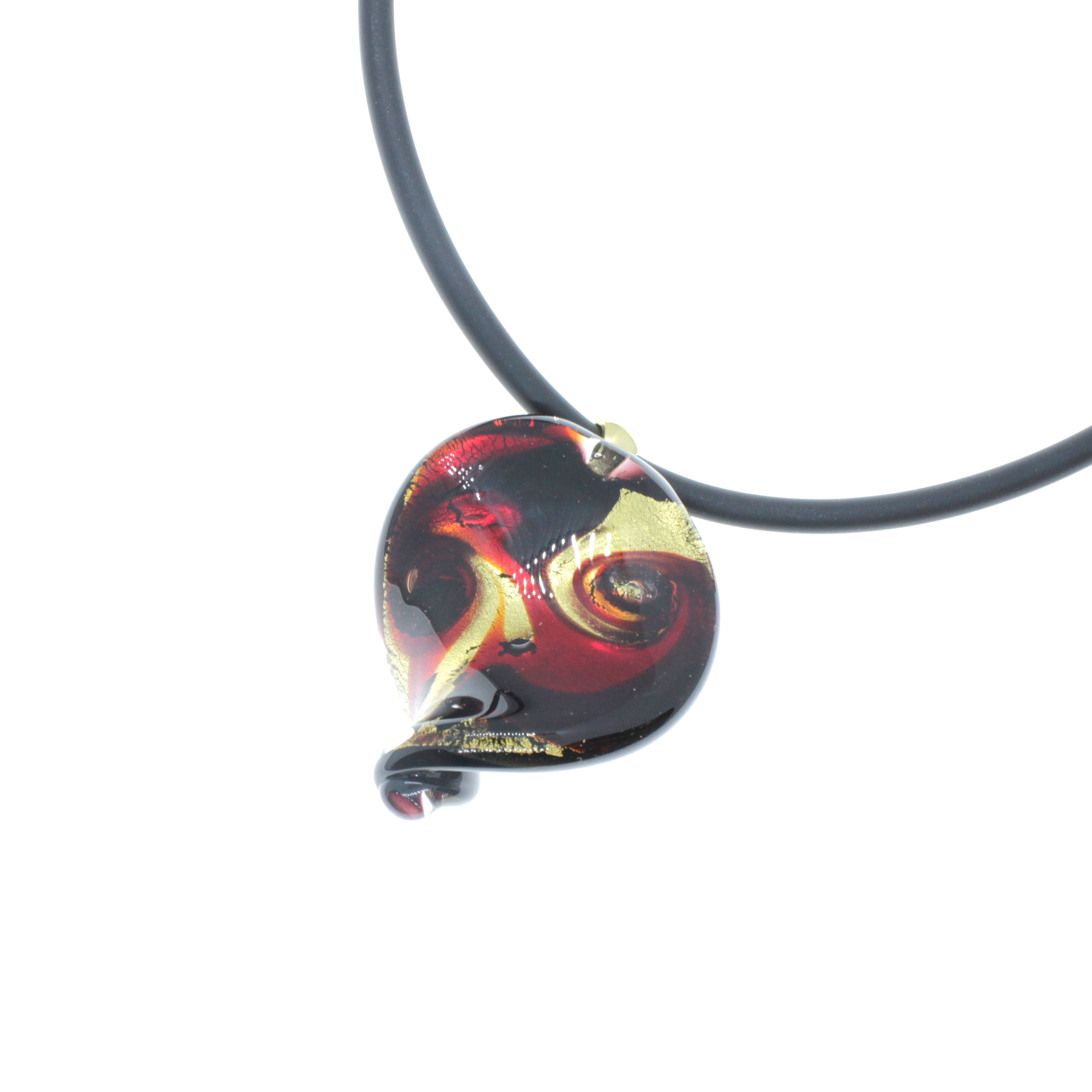 Wunderschöner Murano Glas Anhänger Christelle II-schwarz rot Gold