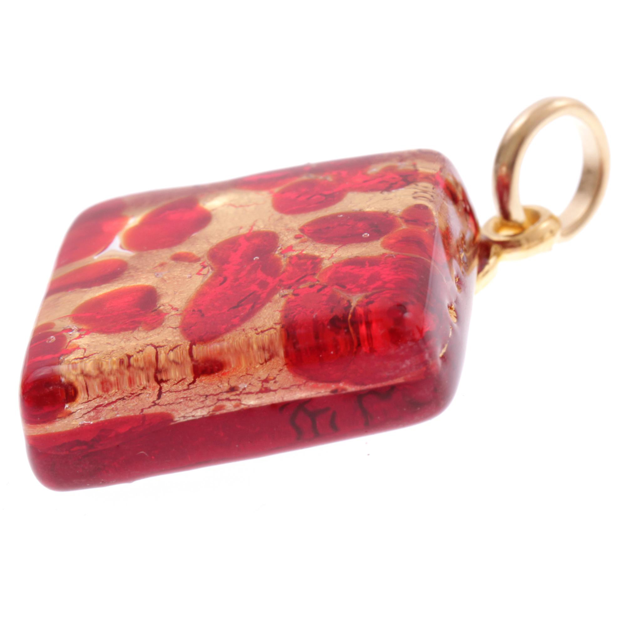 Murano Glas Anhänger "Gioco" -rot-gold