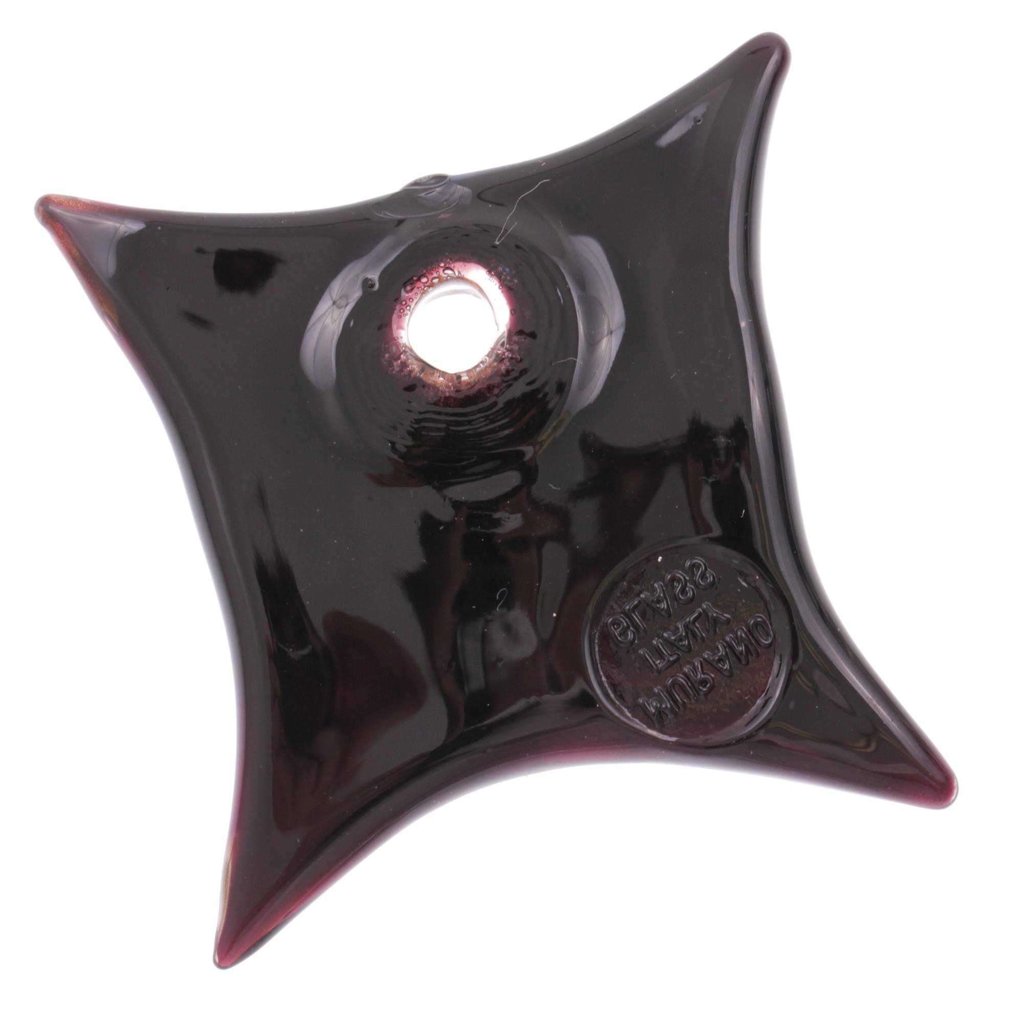 Exquisiter Murano Glas Anhänger "Losanga" -kupfer gold