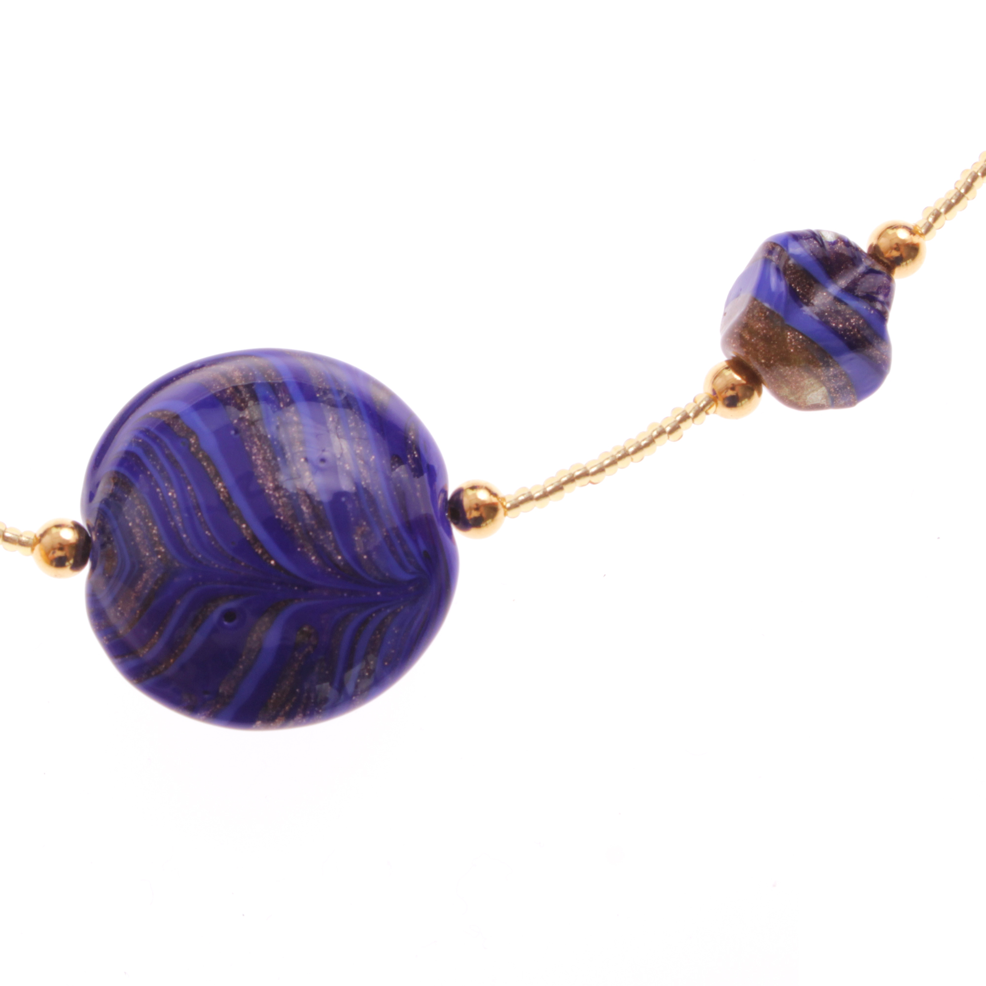 Ein Muranoglas Collier zum verlieben Model "Astana" -blau