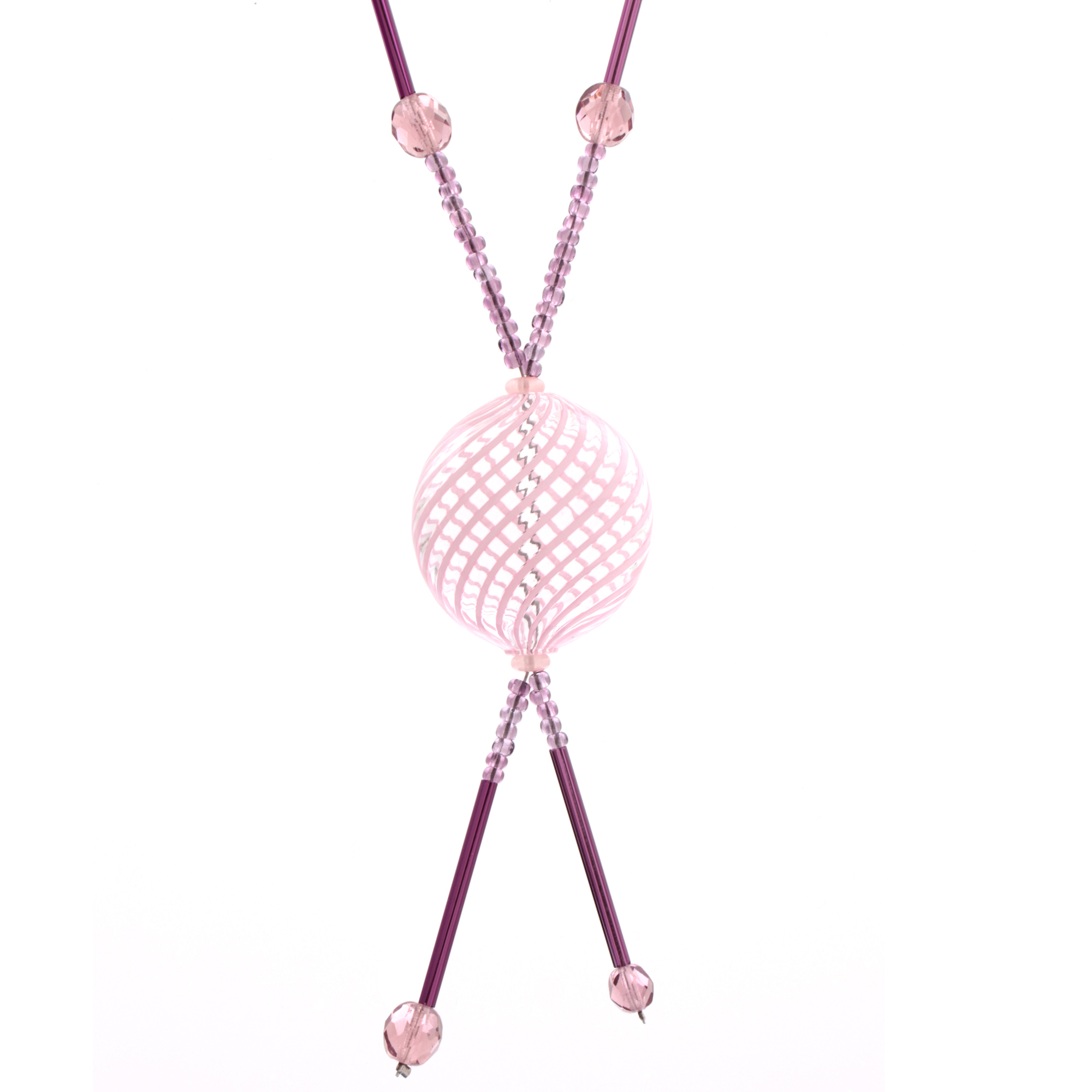 Exklusives Murano Glas Collier "Asticella" Halskette-rosa