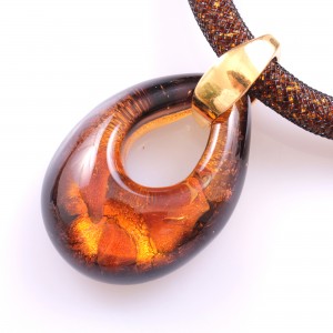 Wow! Dieses Murano Glas Collier "Drop Deluxe" ist ein Traum!-lila-kupfer