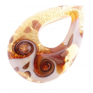 Erlesener Murano Glas Anhänger Model "Drop"-amber-gold