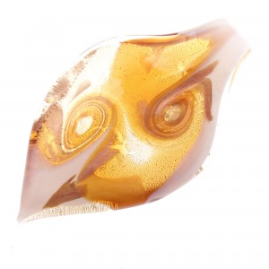Ein großes Murano Glas Blatt "Pala Grande" Anhänger-amber-gold