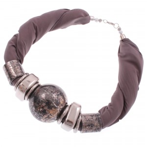Halskette "Zendado" unglaublich schönes Murano Glas Collier  -grau