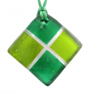 Murano Glas Halskette "Carré" -grün