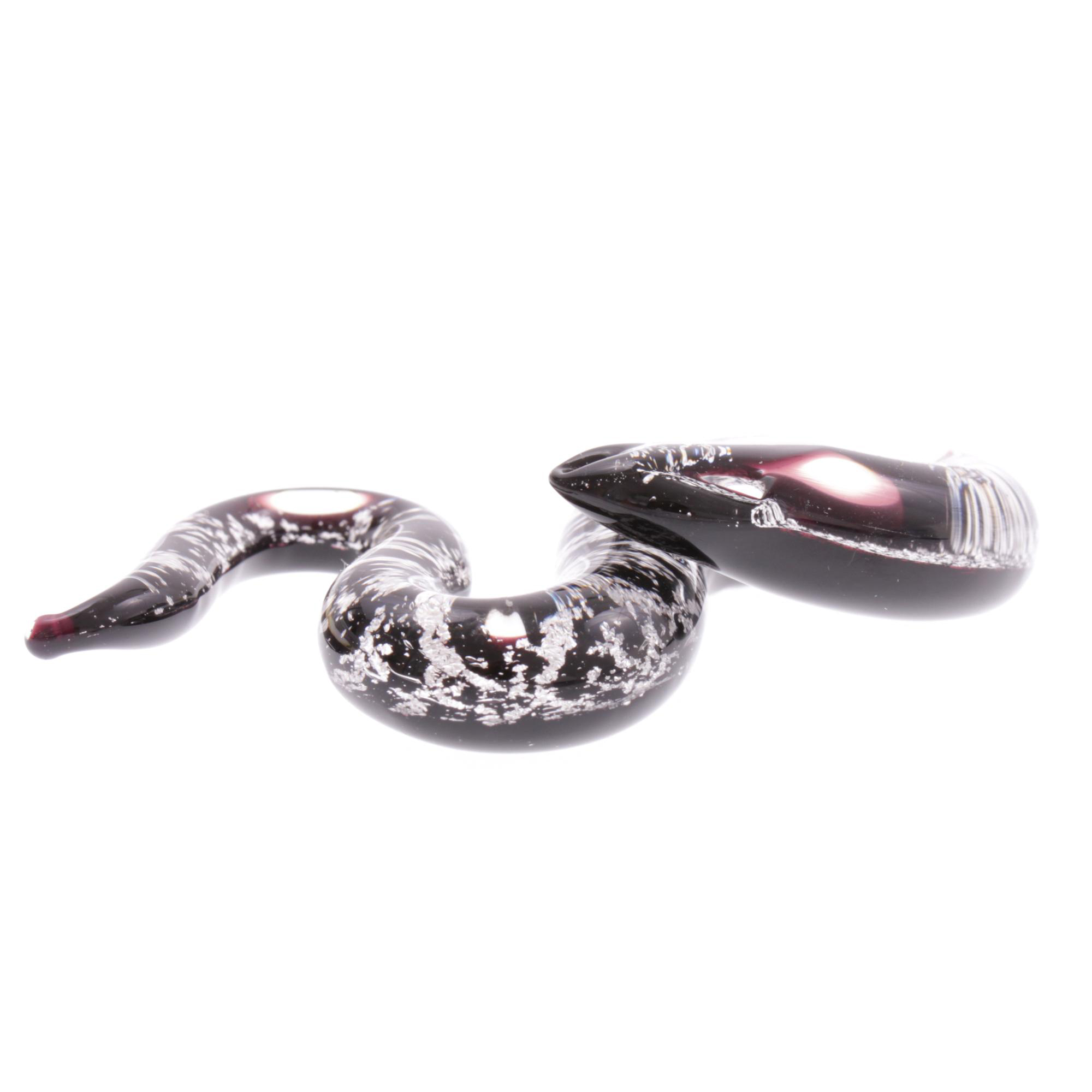 Coda Mezzo Schlangen-Anhänger Silber aus echtem Muranoglas mit echtem Blattsilber und Kupfer