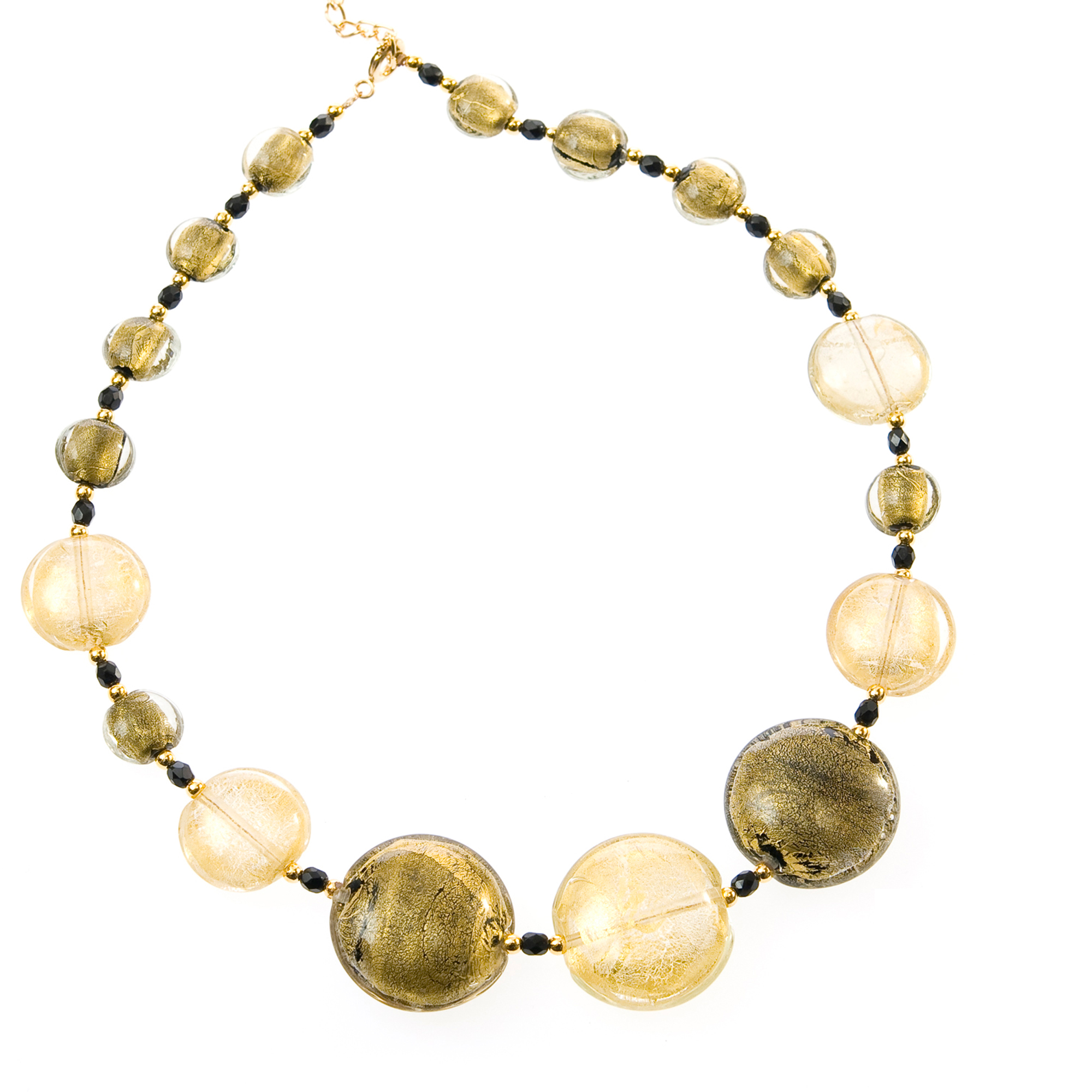 Collier "Liv" echtes Murano Glas-grün-gold Collier "Liv" echtes Murano Glas-grün-gold