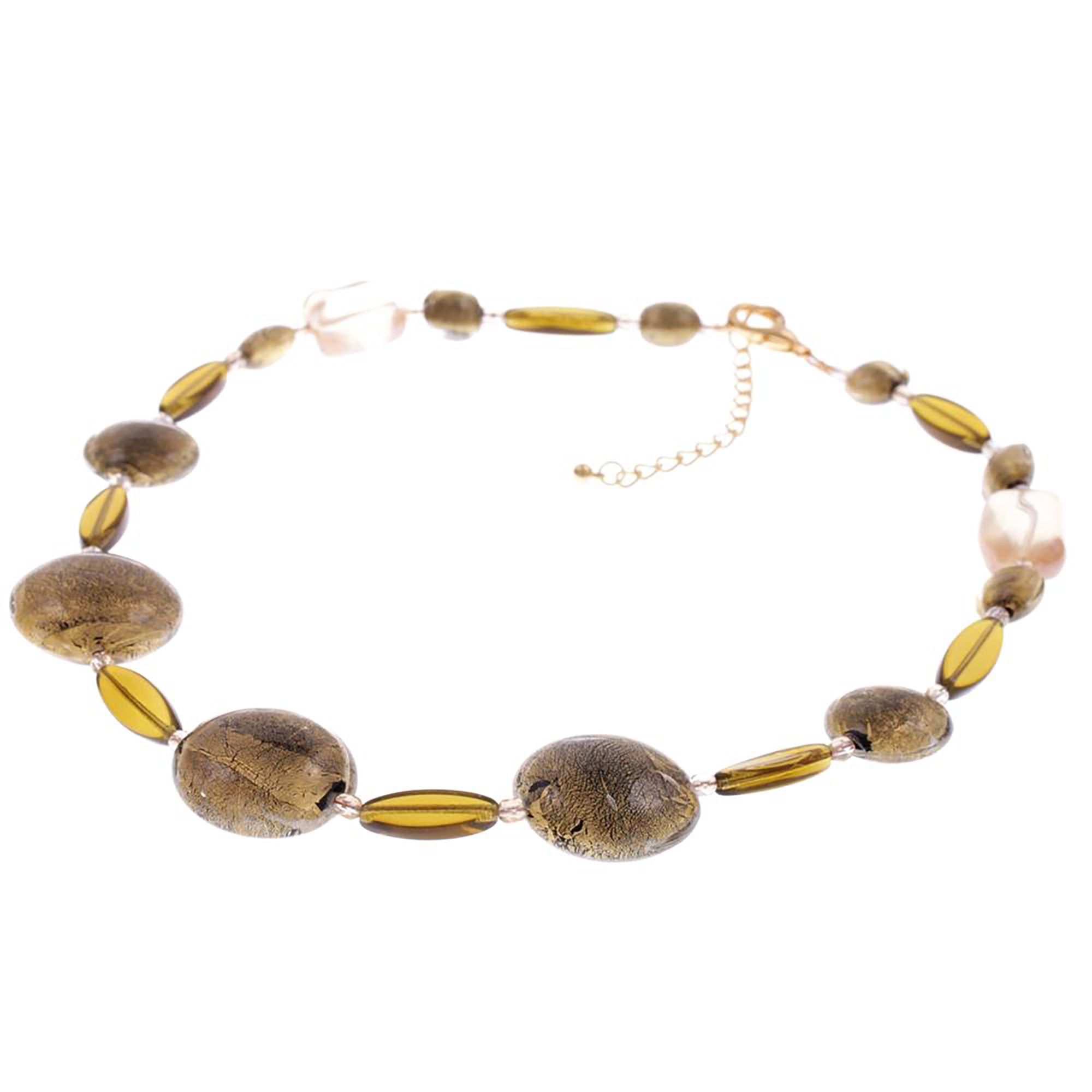 Murano Glas Collier "Venusto" Halskette-oliv