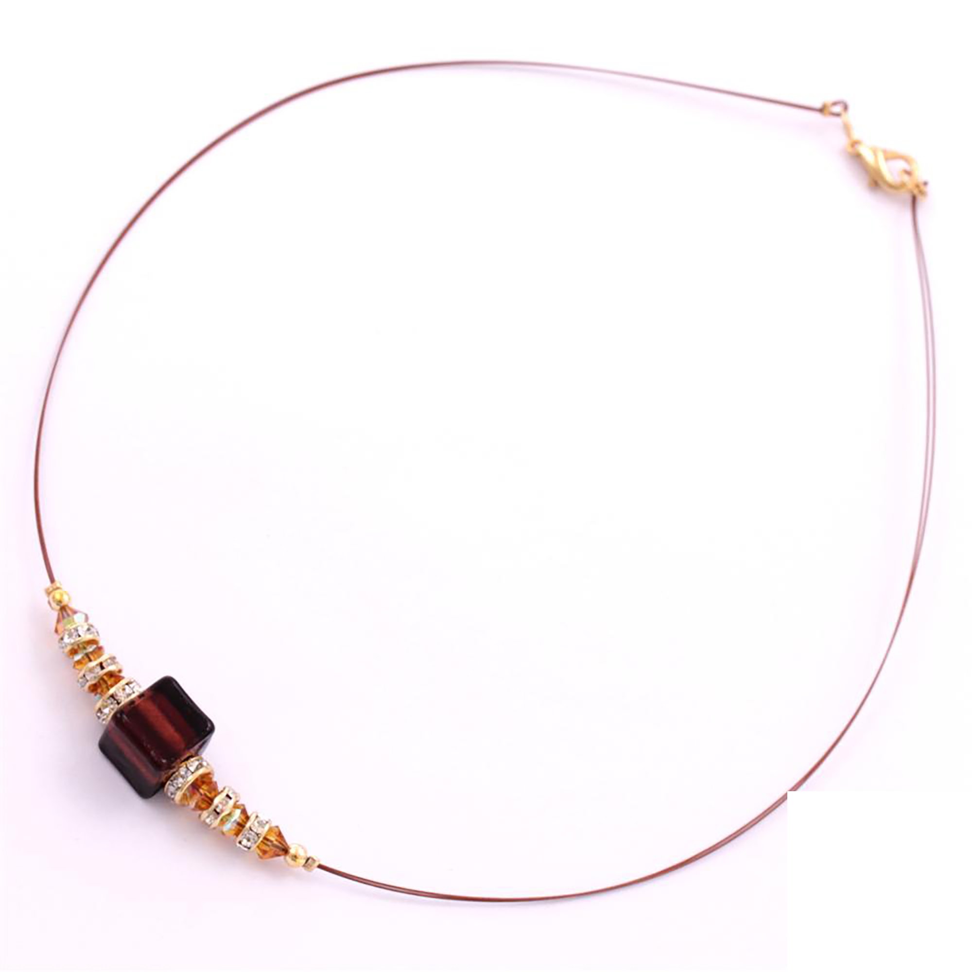 Collier Murano Glas "Udine" Halskette-dark-amethist