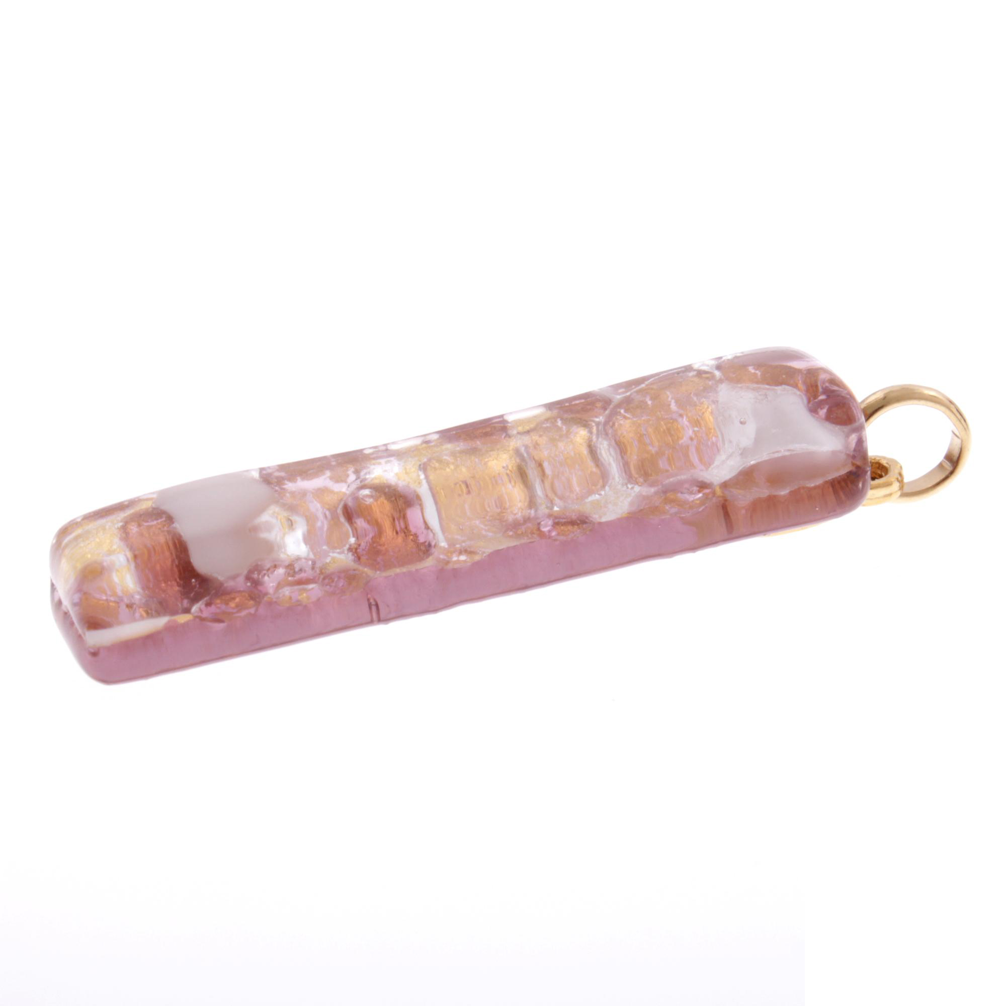 Murano Glas Anhänger Baguette "Bastone"-apricot