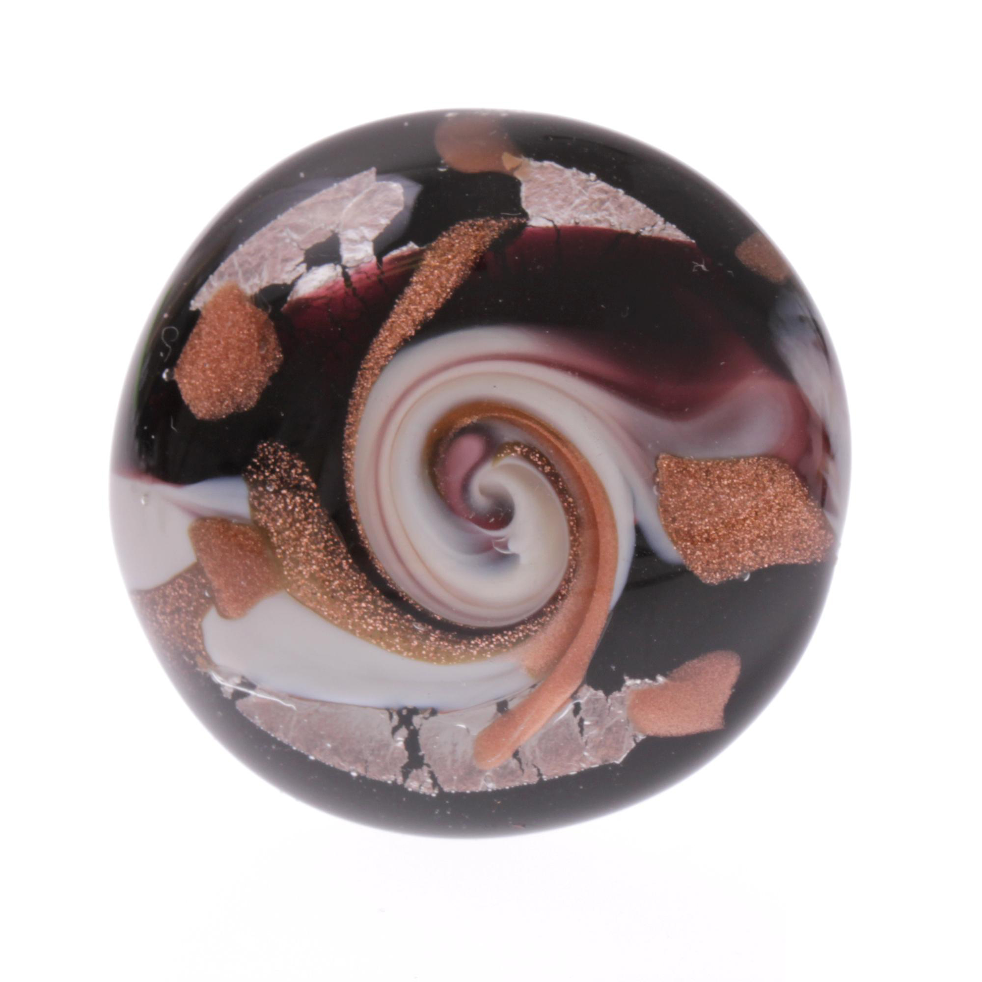 Murano Glas Ring "Vistosa" mit offener Schiene-lila silber