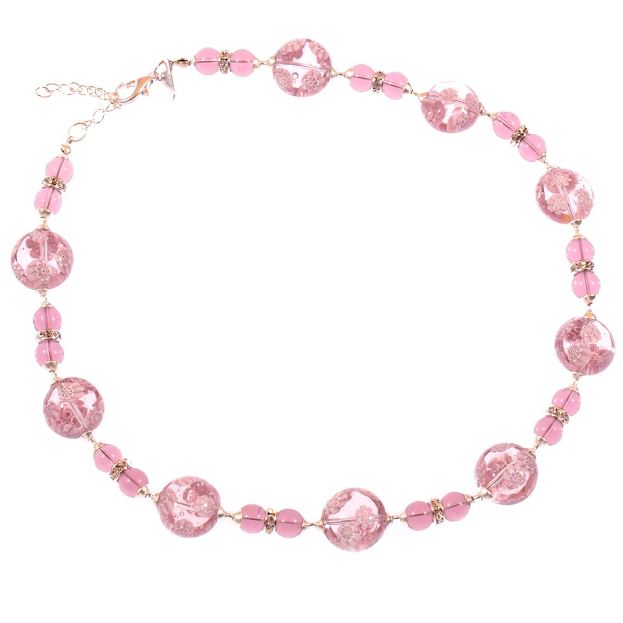 Murano Glas Collier "Osanna" amethist-silber