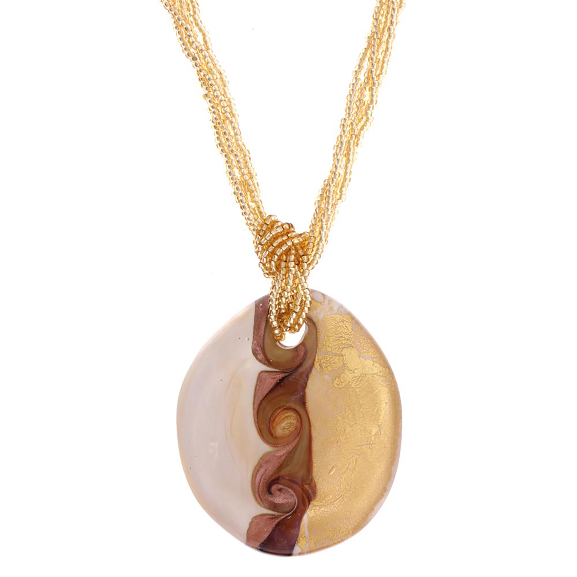 Murano Glas Collier "Ronja" Halskette-creme