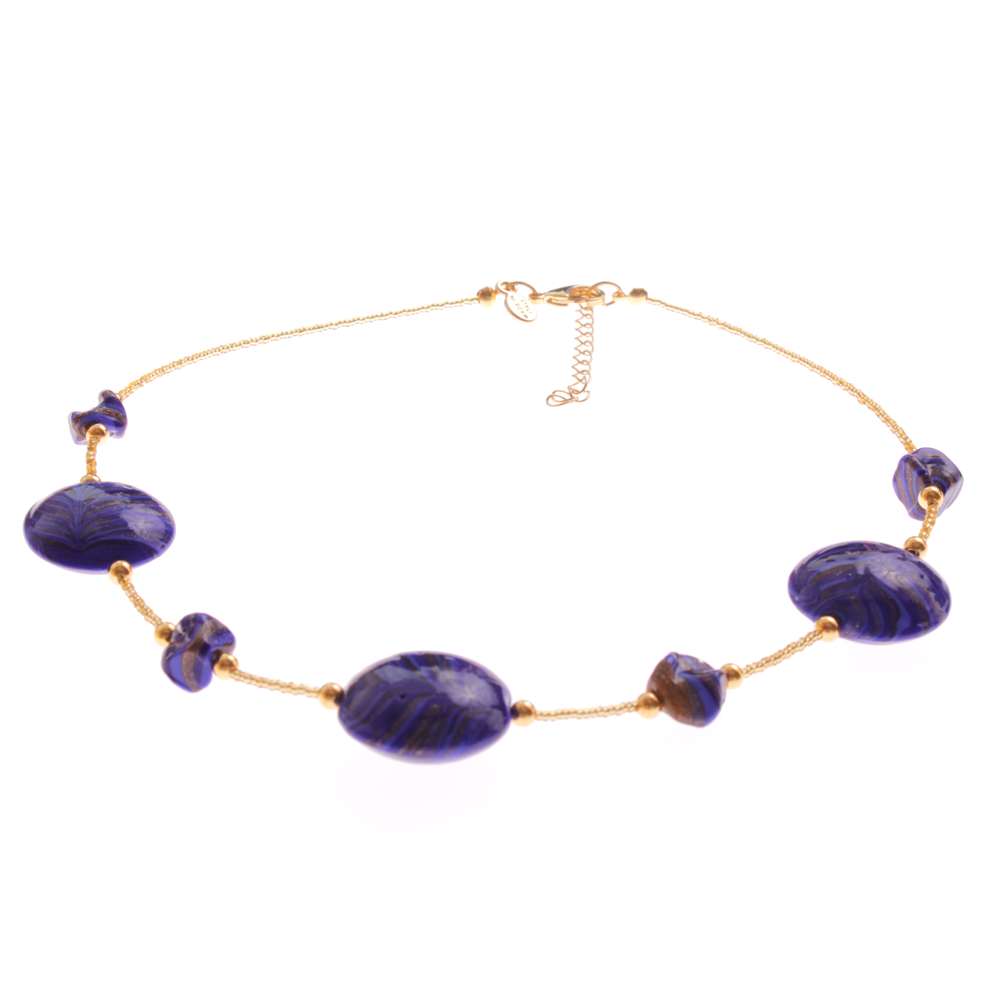 Ein Muranoglas Collier zum verlieben Model "Astana" -blau