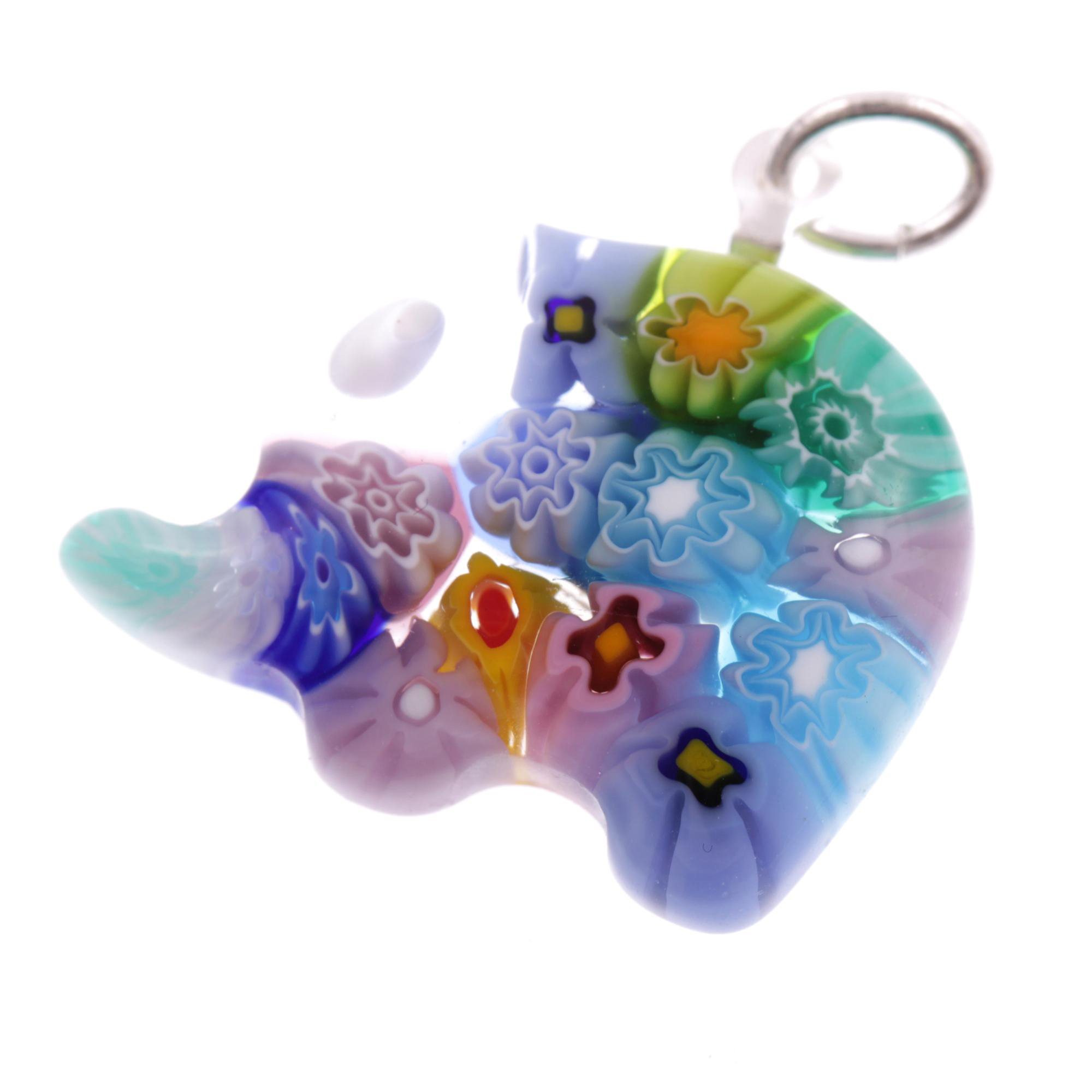 Mille Fiori Anhänger "Caballo" Murano Glas-Pastell bunt