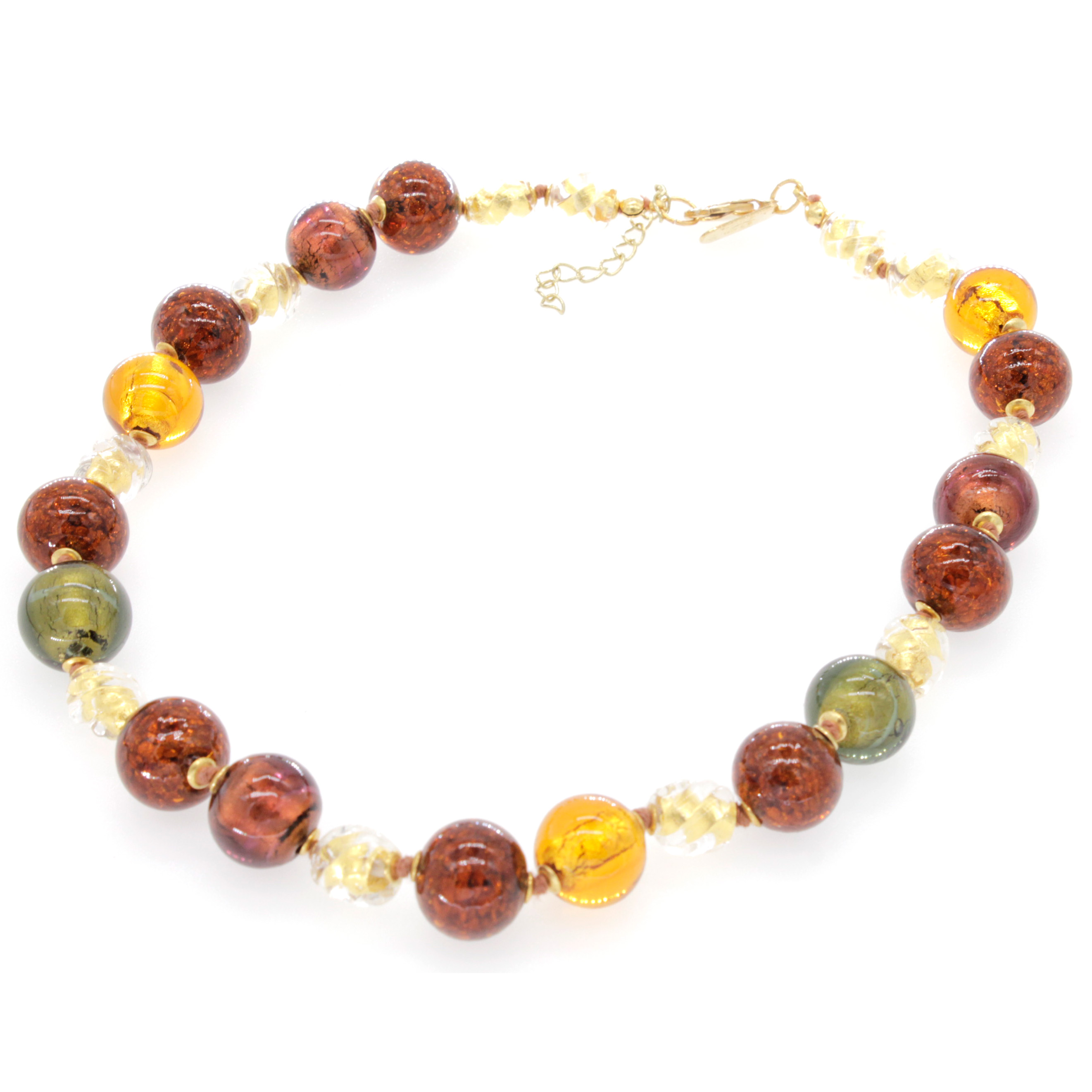 Collier Amaryllis - echtes Muranoglas - beige kupfer Collier Amaryllis - echtes Muranoglas - beige kupfer