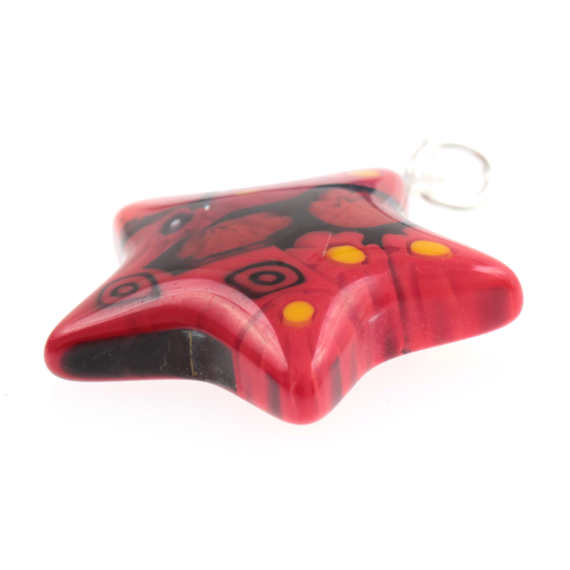 Super Mille Fiori Anhänger "Asteria" Murano Glas-rot