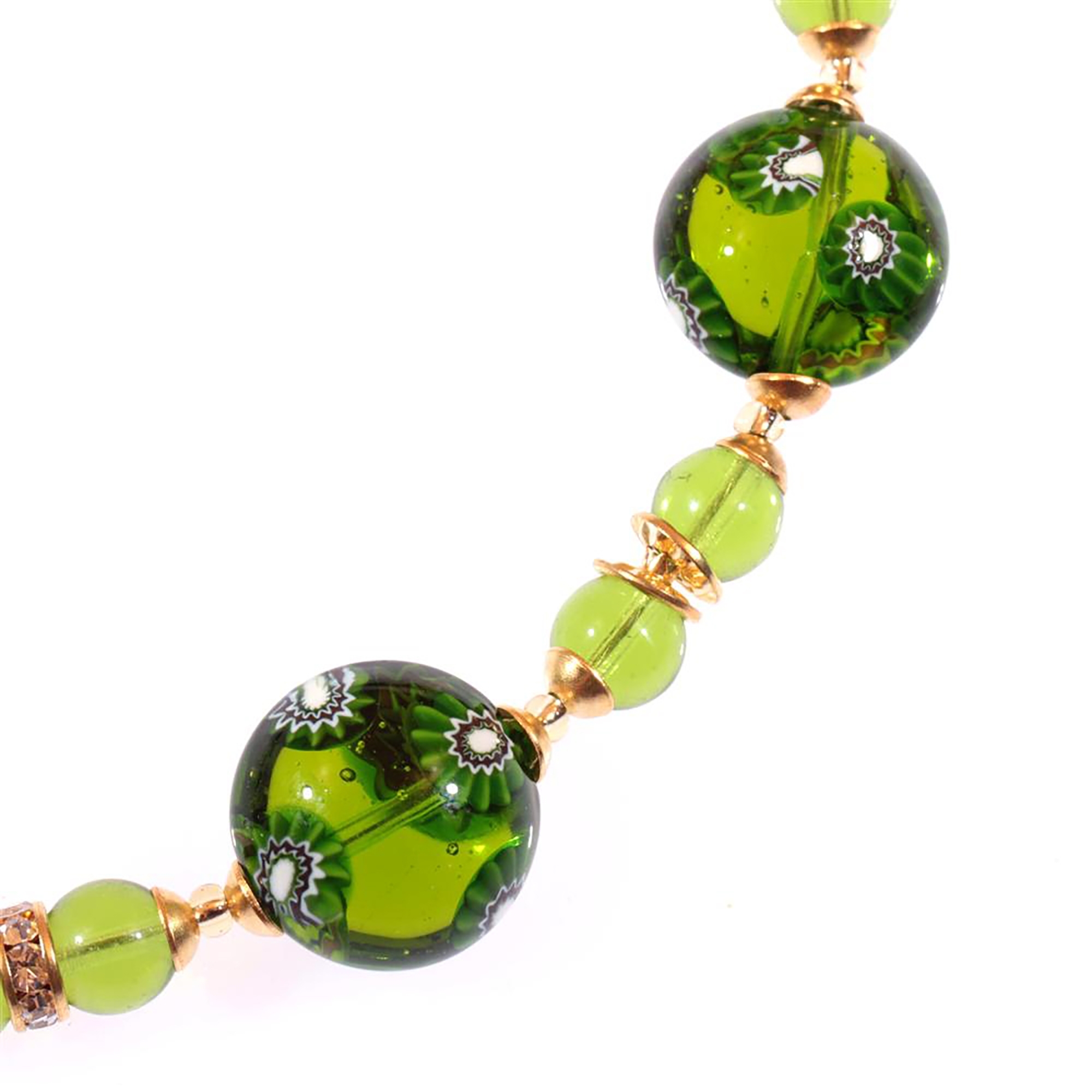 Murano Glas Collier "Osanna" grün-gold