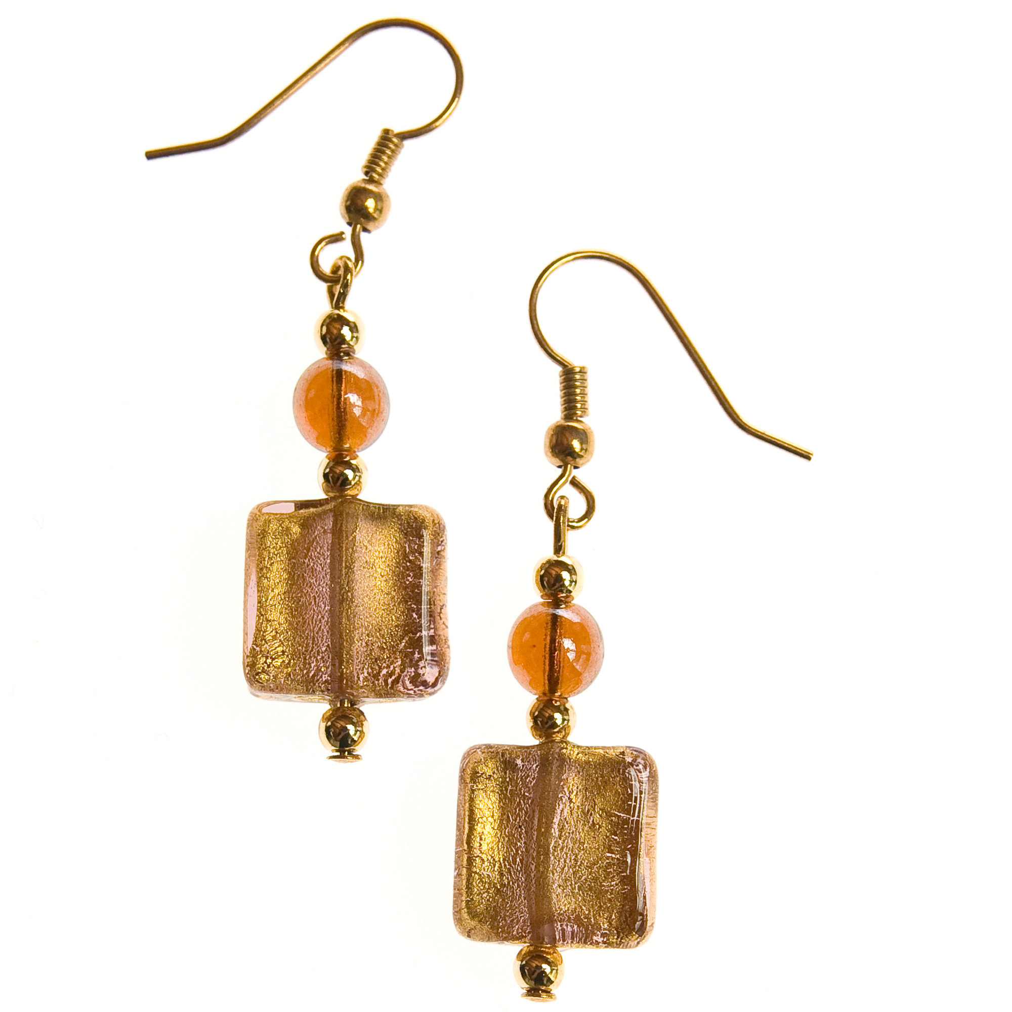 Ohrhaken "Sena" Ohrring Ohrschmuck Murano Glas-gold