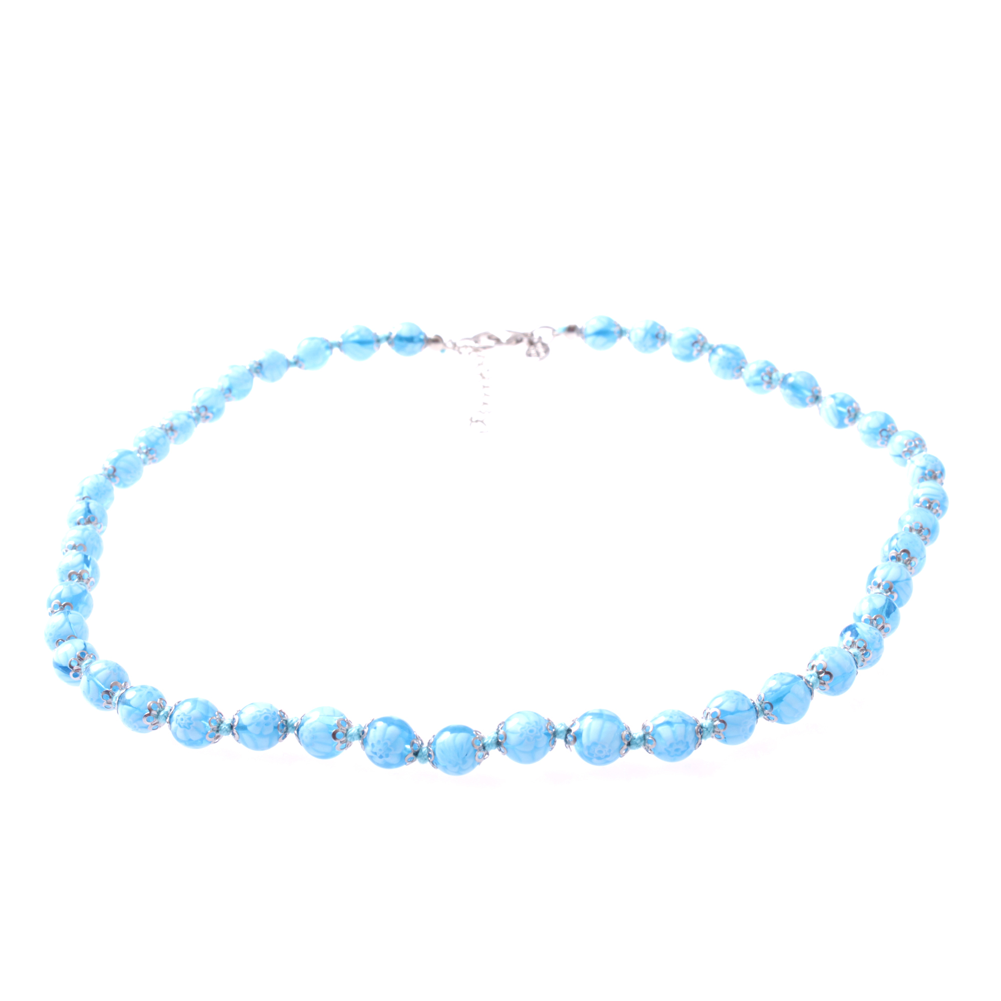 Collier Murano Glas Mille Fiori"-türkis-silber