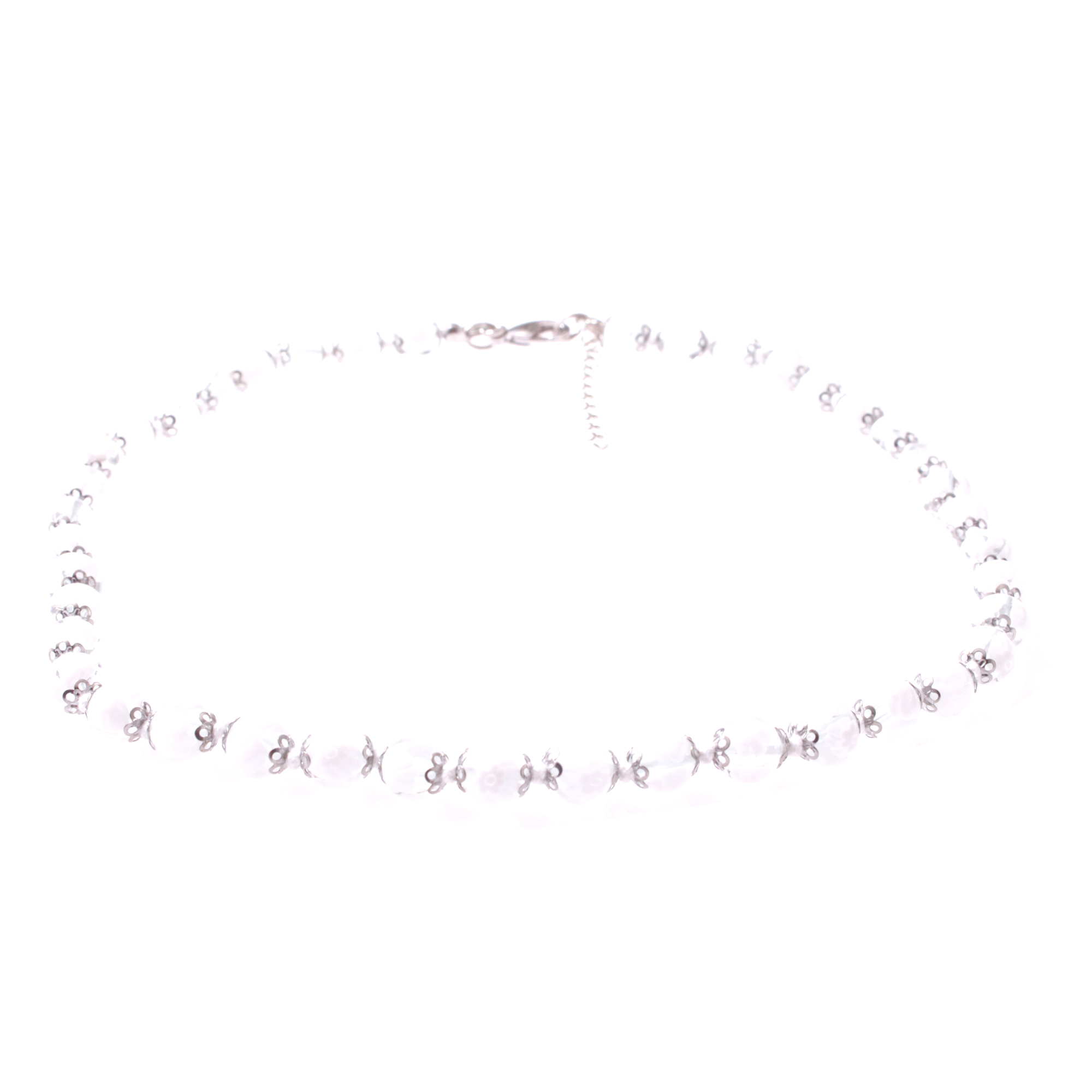 Collier Murano Glas Mille Fiori"-weiß silber