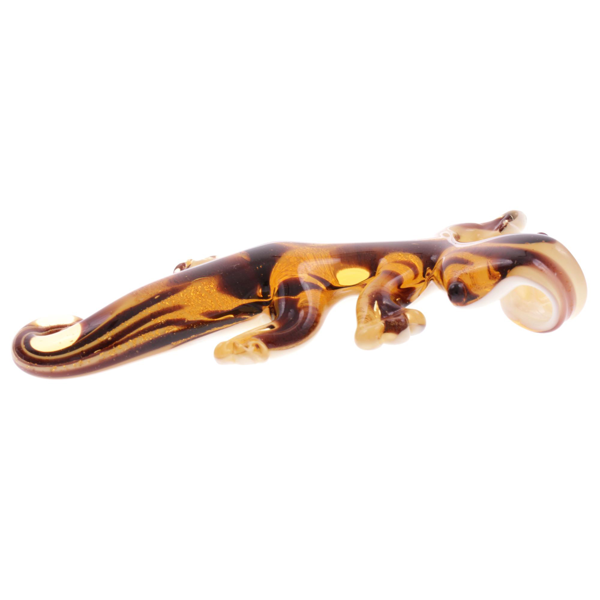 Ein Kunstwerk aus Murano Glas Model  "Geco" Anhänger -amber