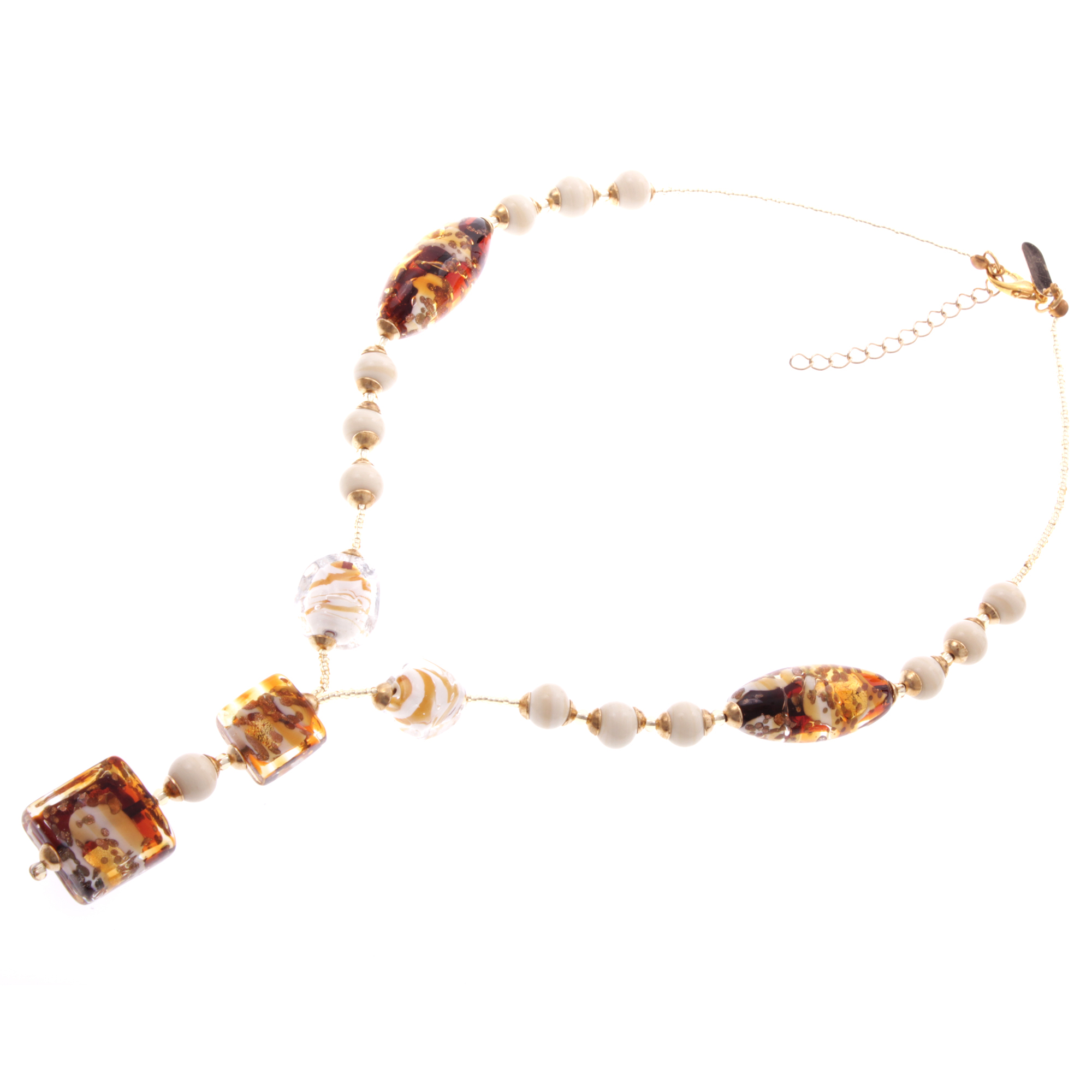 Murano Glas Collier "Ambra" bernsteinfarben