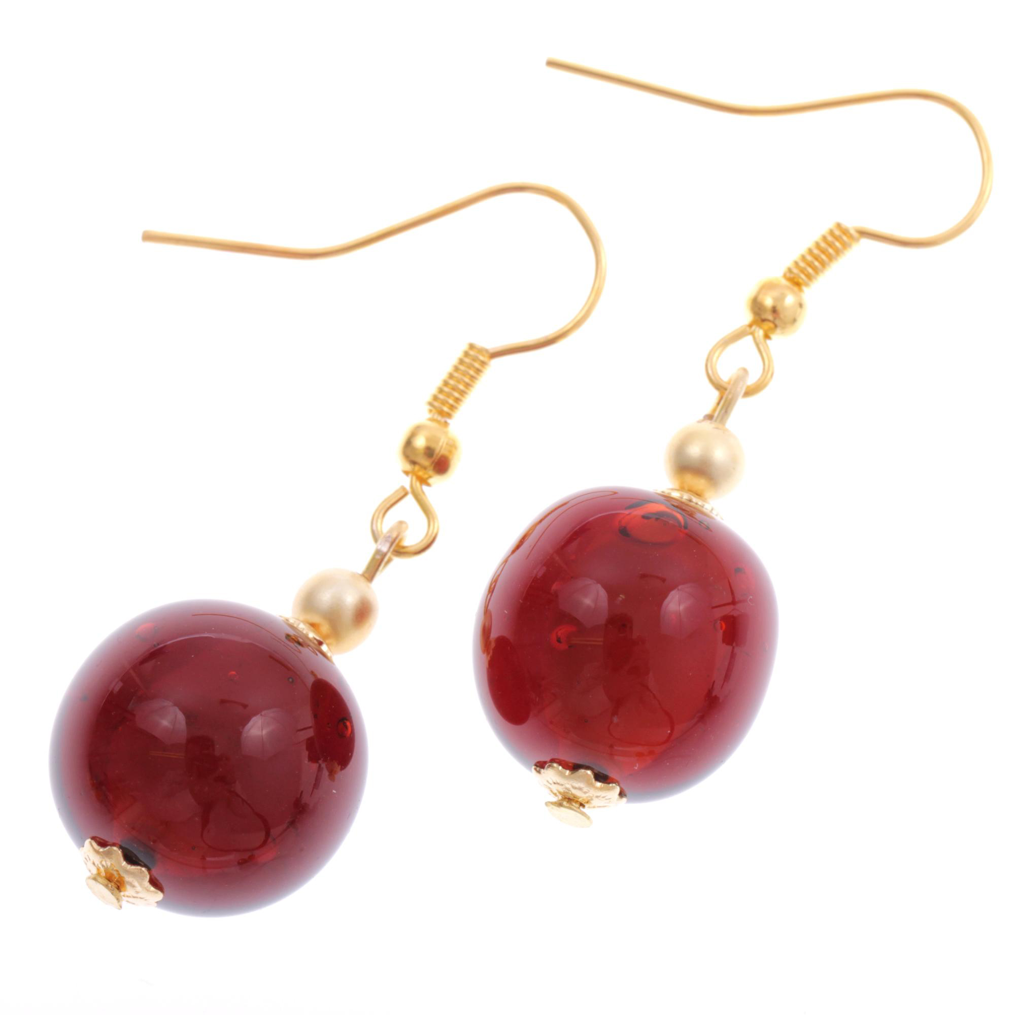 Murano Glas Ohrhänger "Verona" Ohrschmuck-dark amber