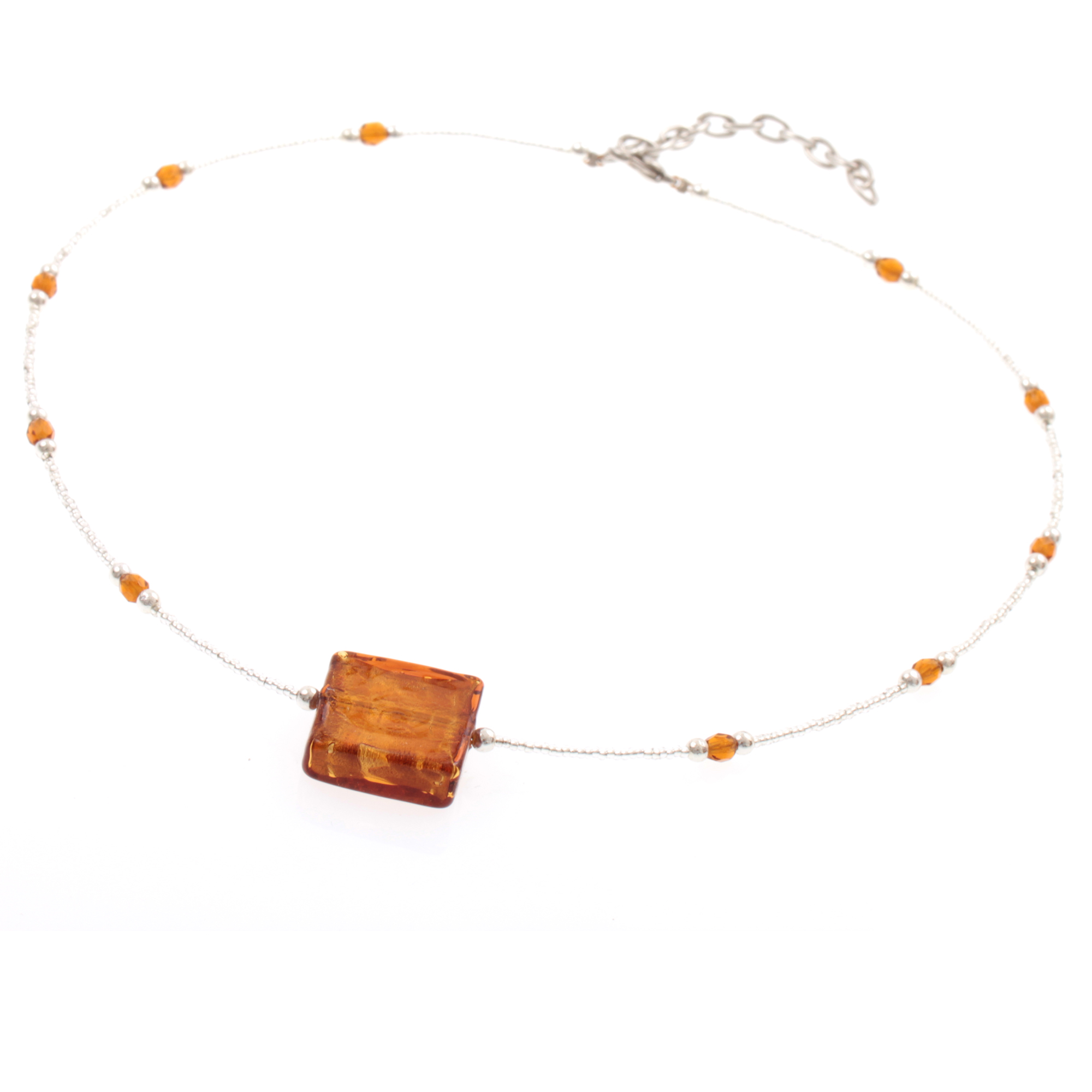 Süßes Murano Glas Collier "Mel" Halskette-amber