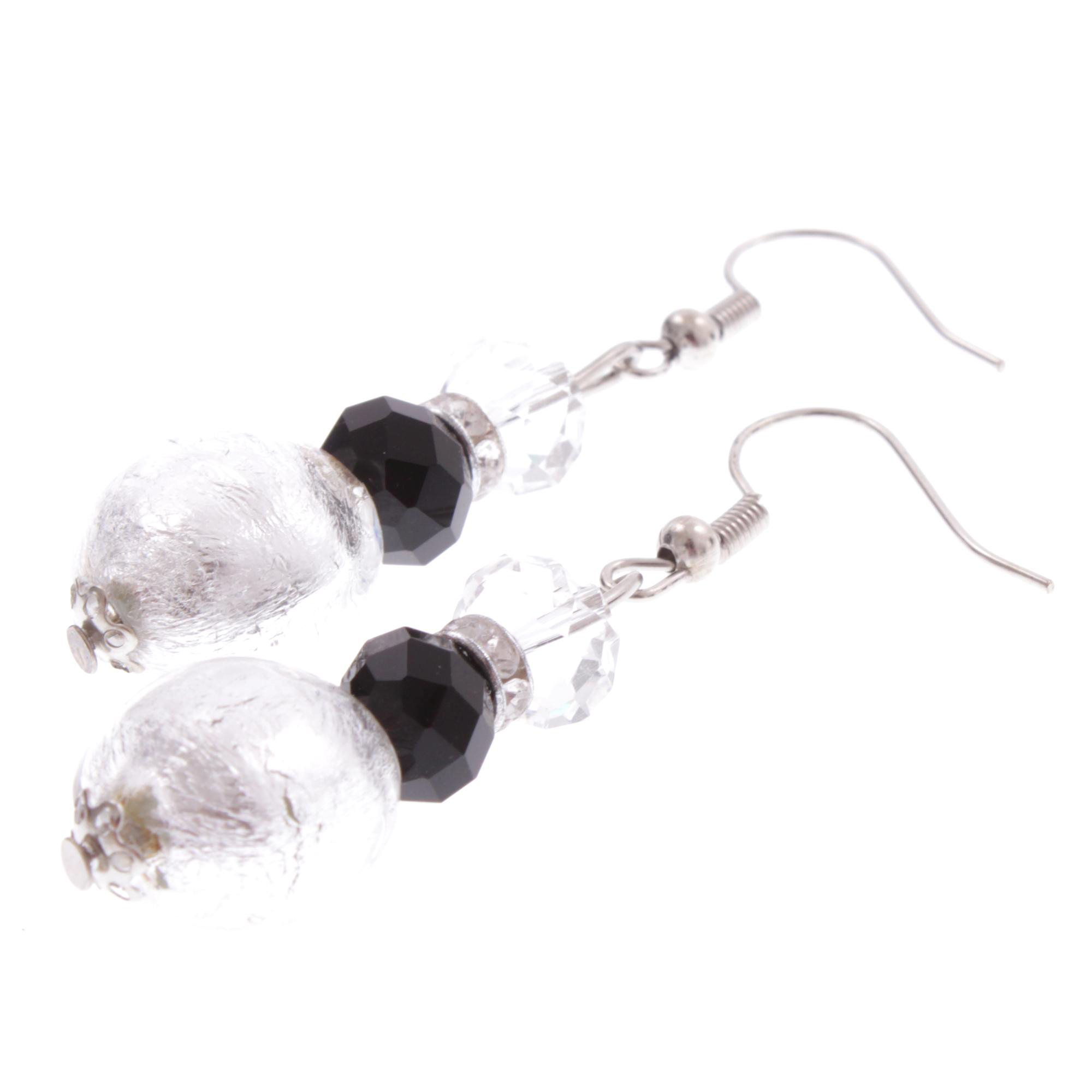 Ohrhaken Ohrhänger Murano Glas "Sonno" Ohrschmuck-silber