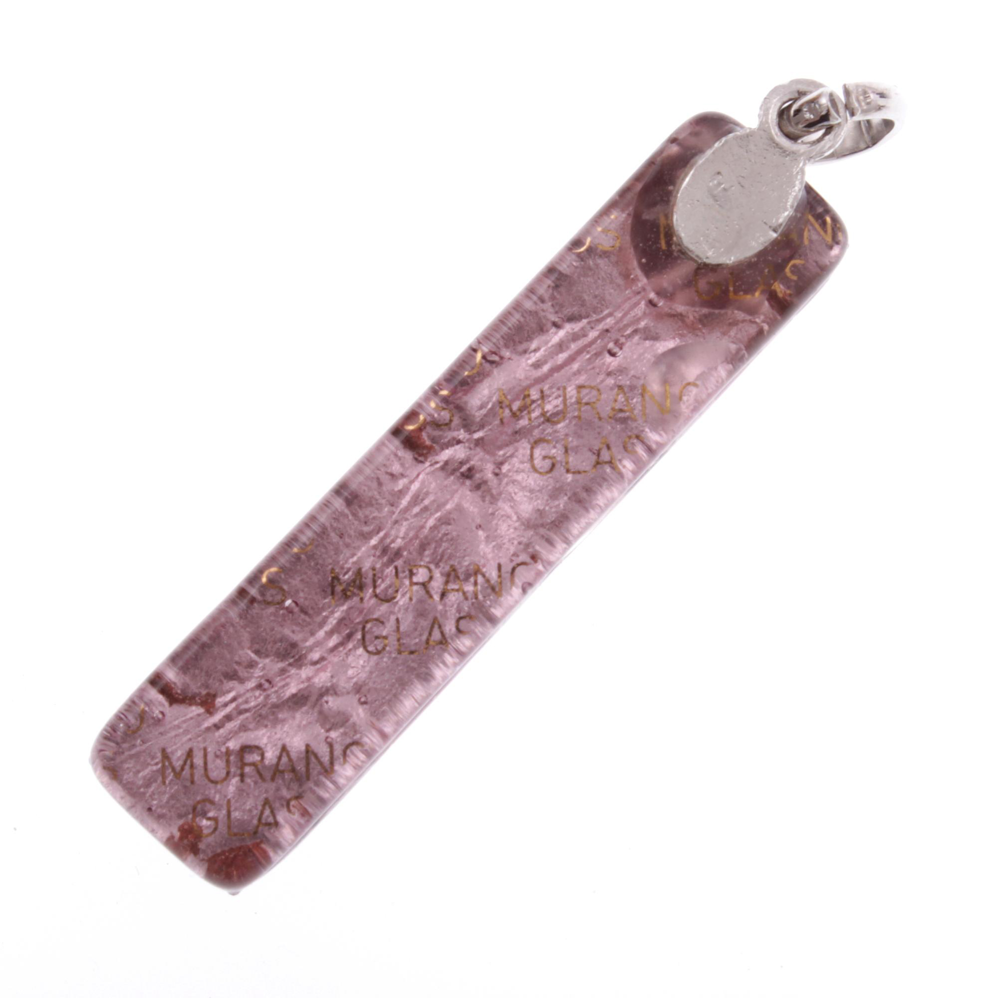 Murano Glas Anhänger Baguette "Bastone"-schwarz rosa