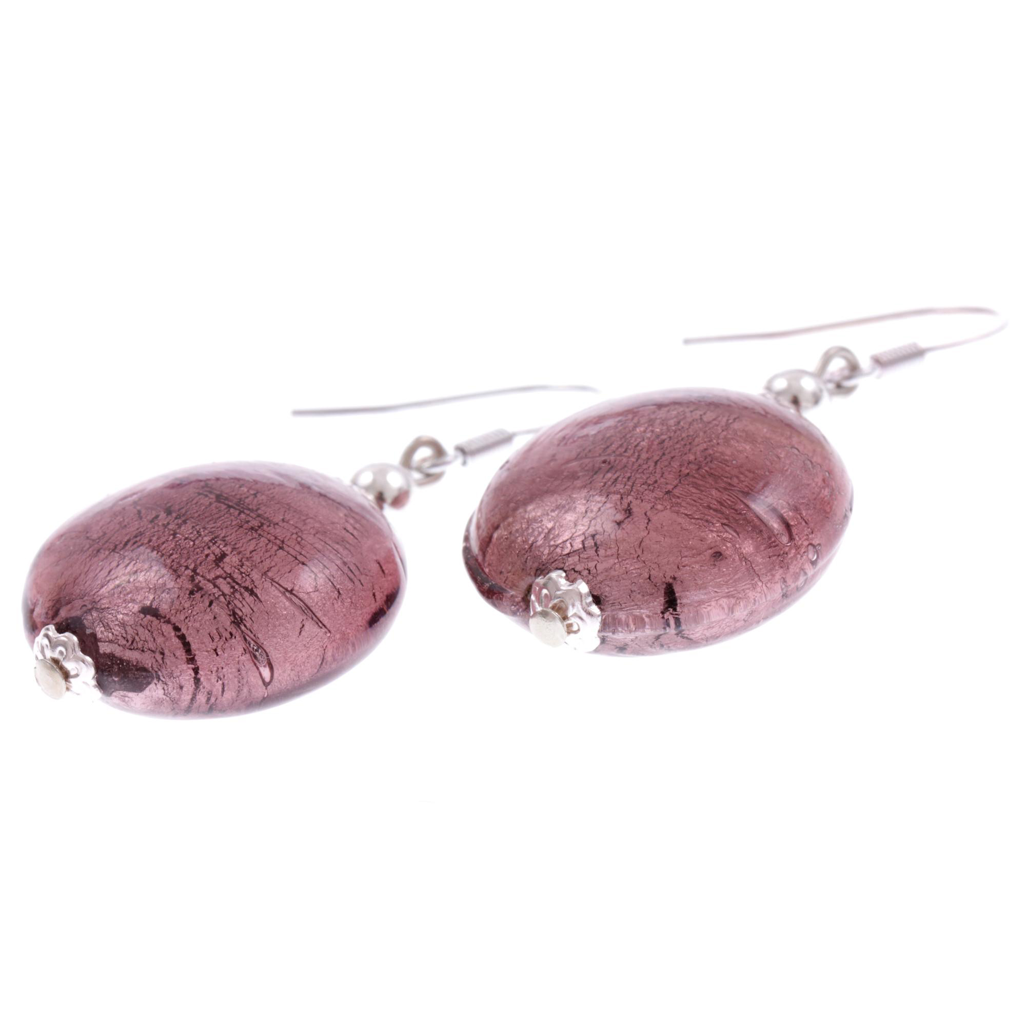 Ohrring Ohrhänger "Sordina" Murano Glas Ohrschmuck-lila