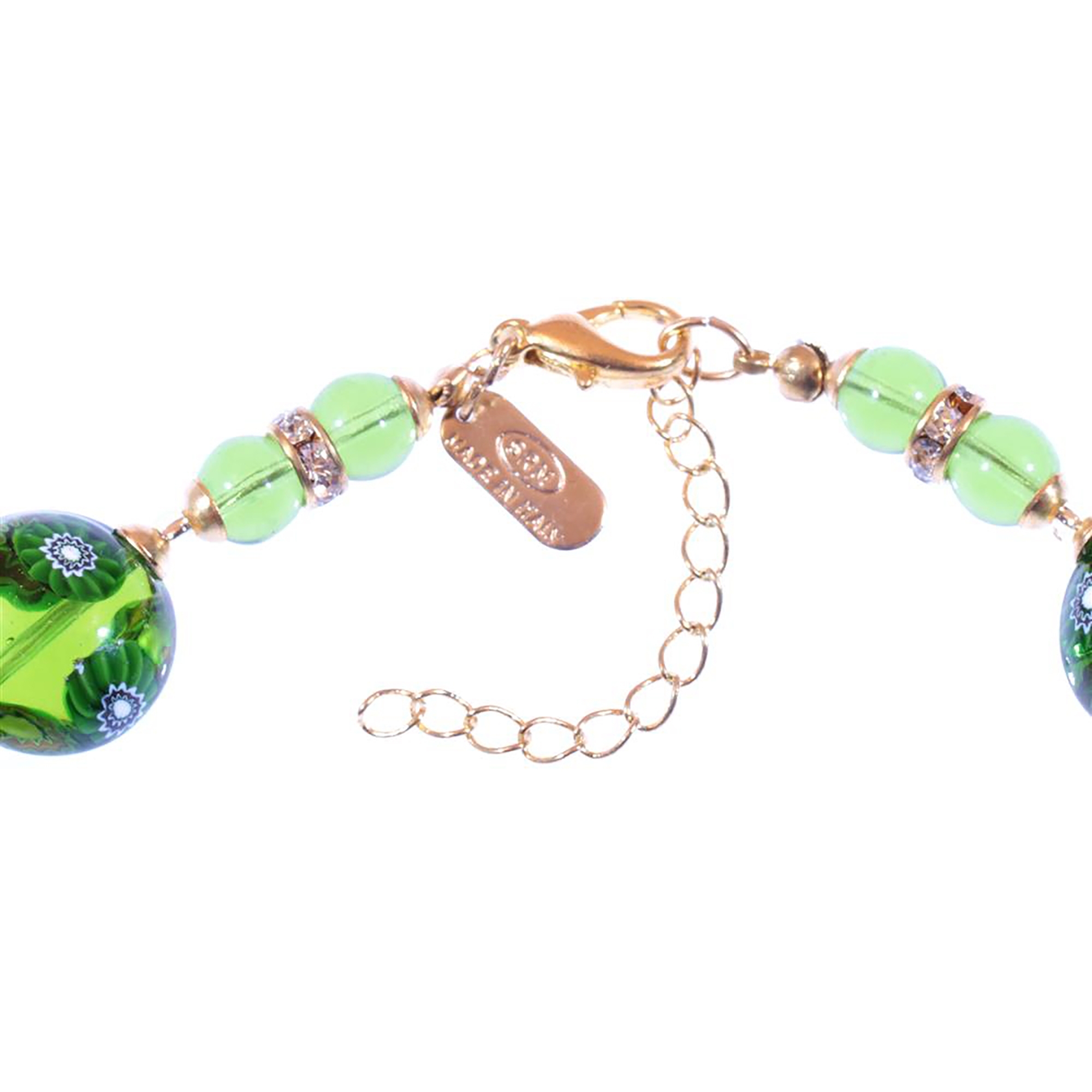 Murano Glas Collier "Osanna" grün-gold