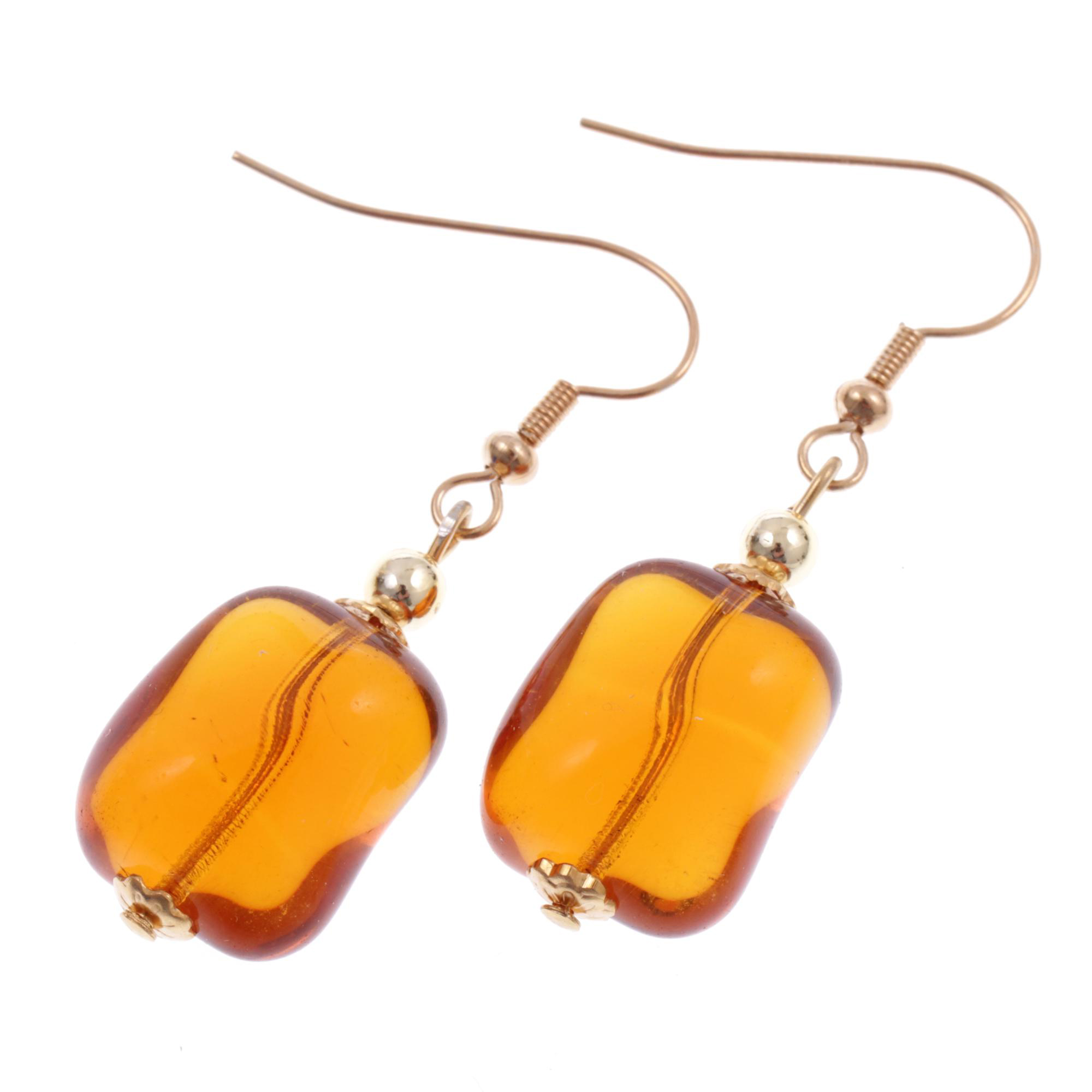 Murano Glas Ohrhaken "Amabile" Ohrschmuck-amber