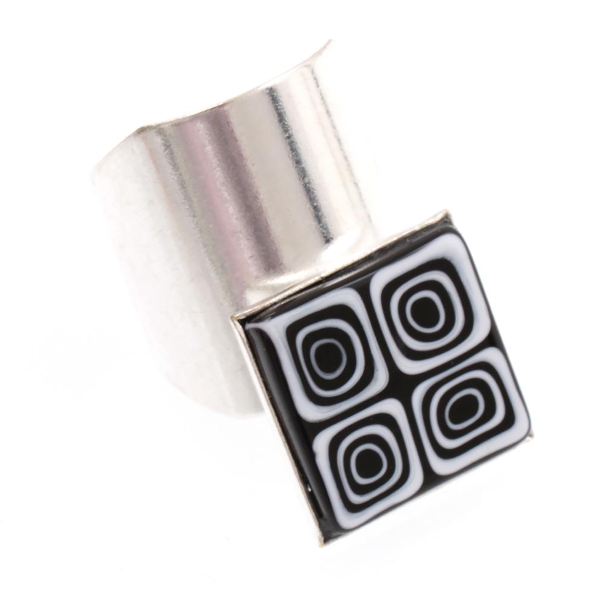 Ring "Bella" Murano Glas Mille Fiori -weiss