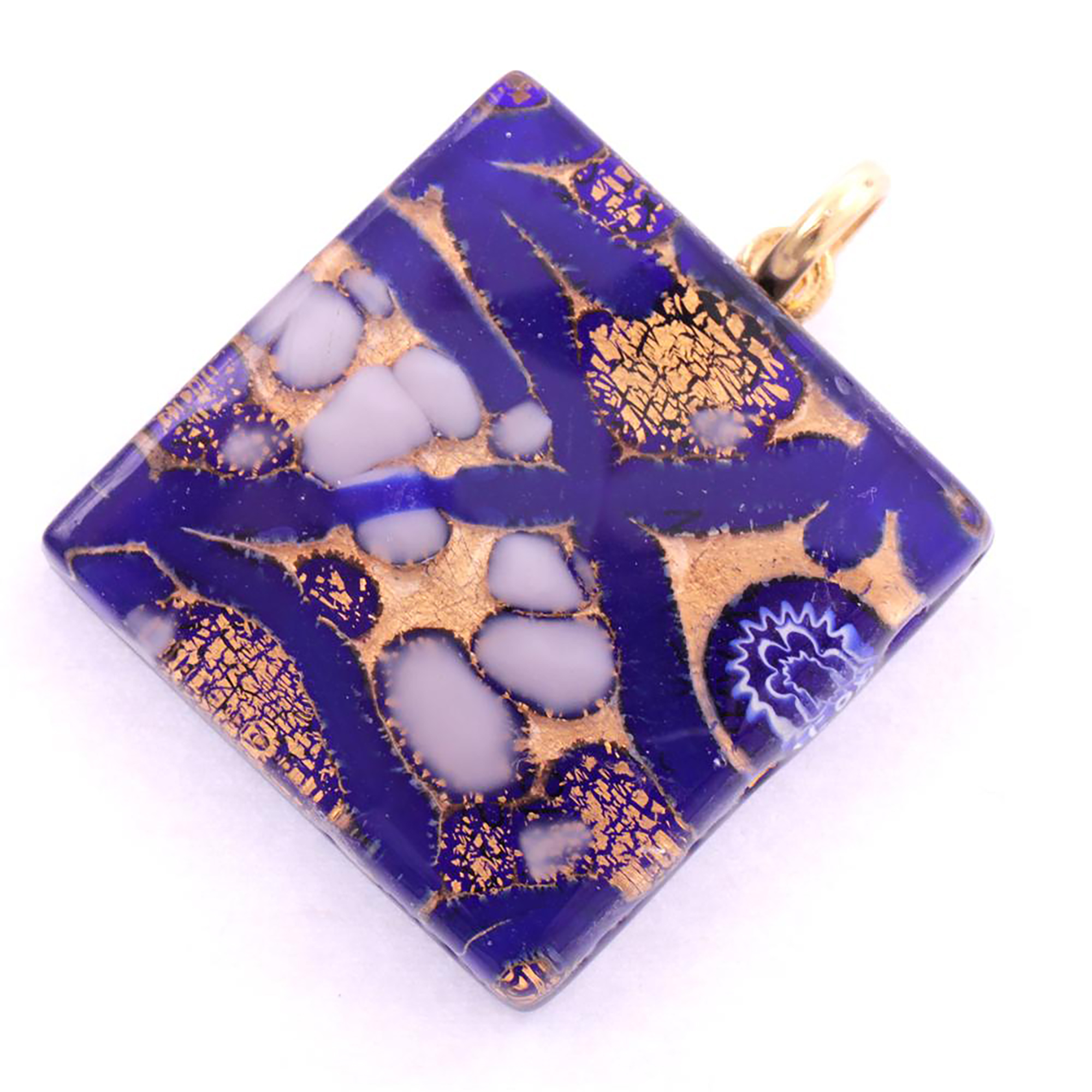 Murano Glas Anhänger "Brid II" -gold-dunkelblau