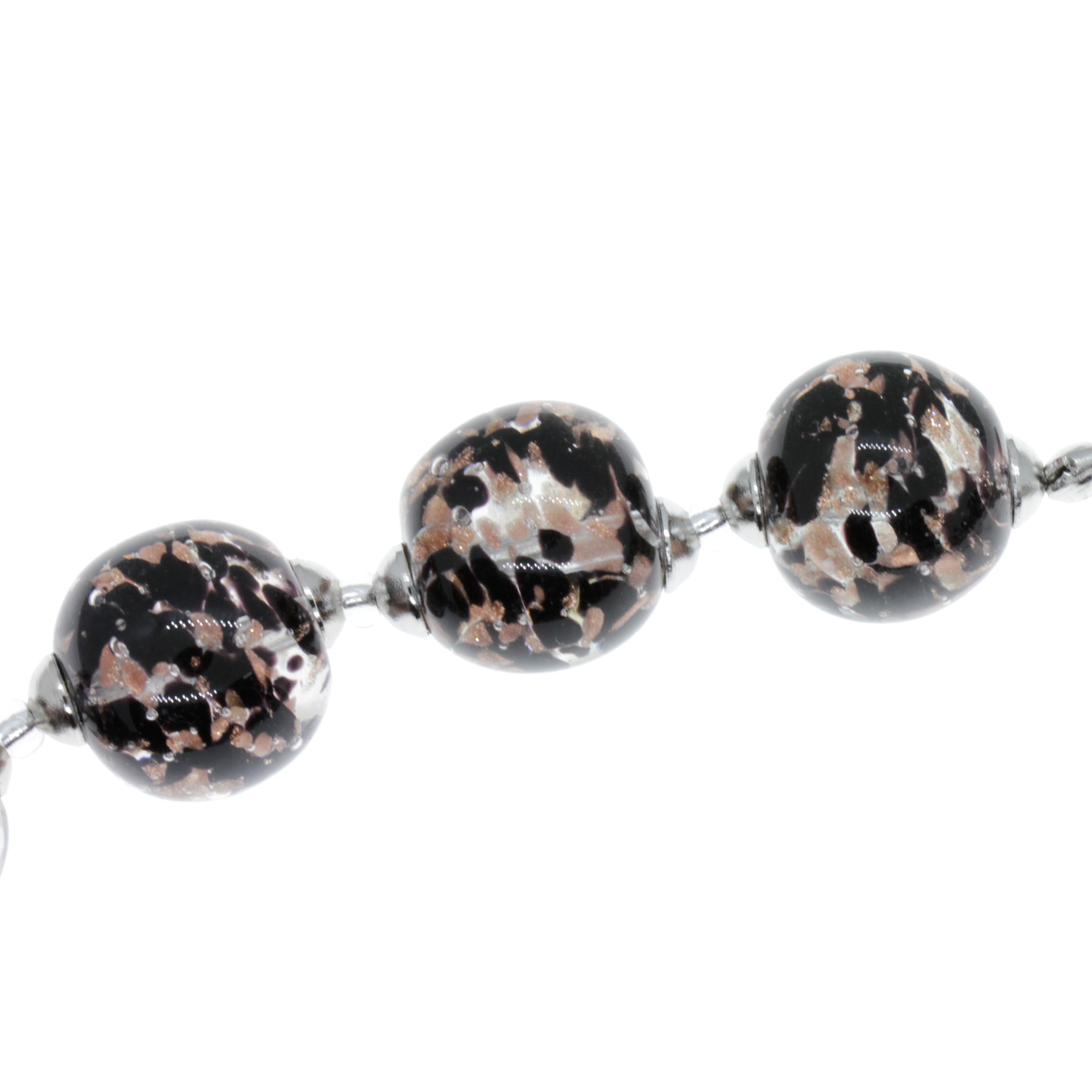 Kugel Collier "Verona" Murano Glas Halskette - kupfer silber